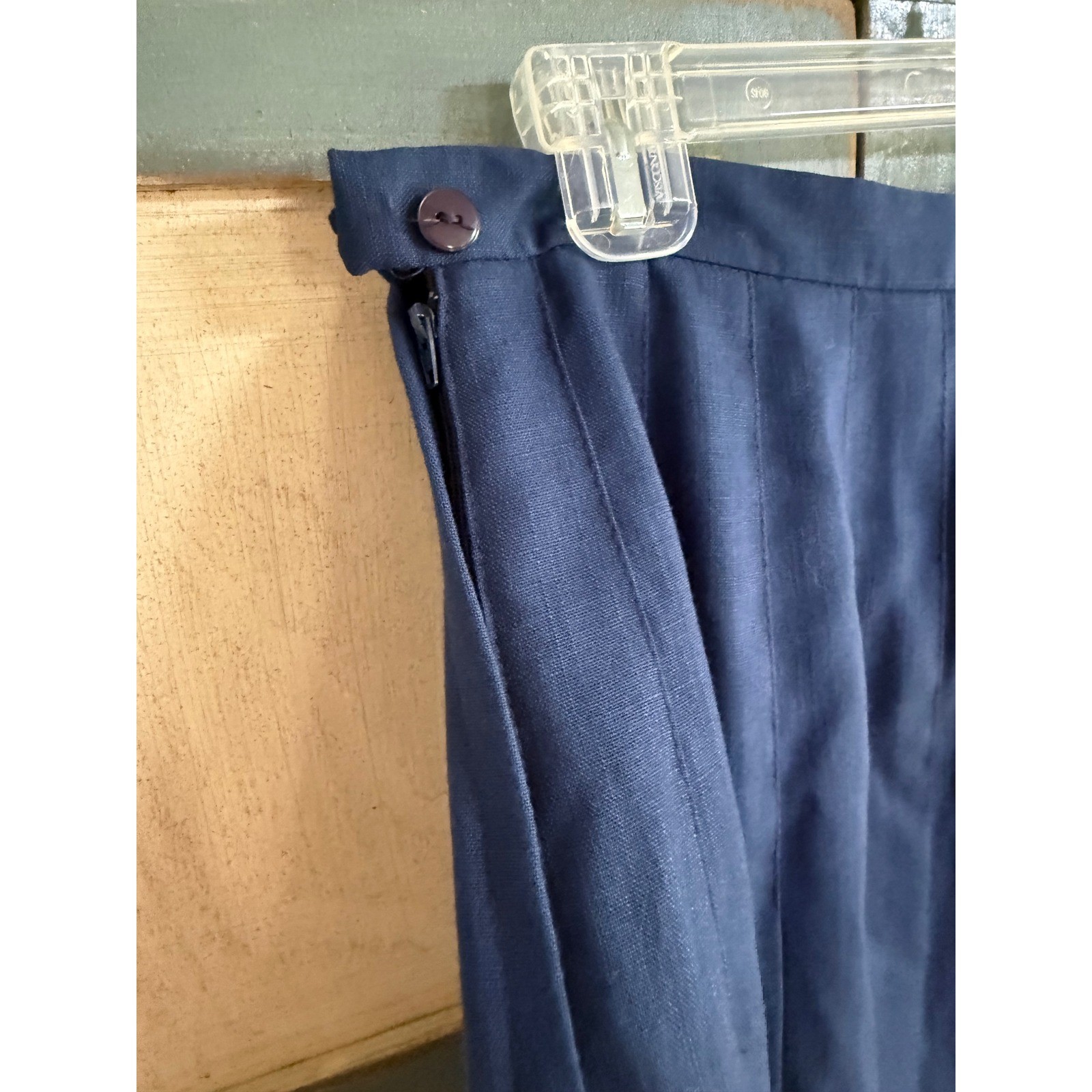 Vintage Michele Navy Blue Pleated Skirt Mid Length Dark Academia School Girl 14