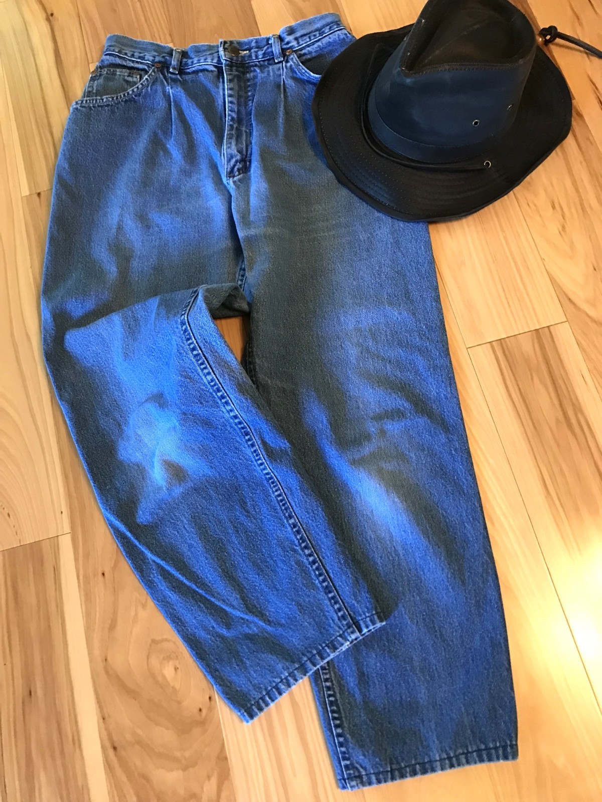 Pleated High-Waisted Jeans, Riders by Lee Vintage 80s Union Label Size 13