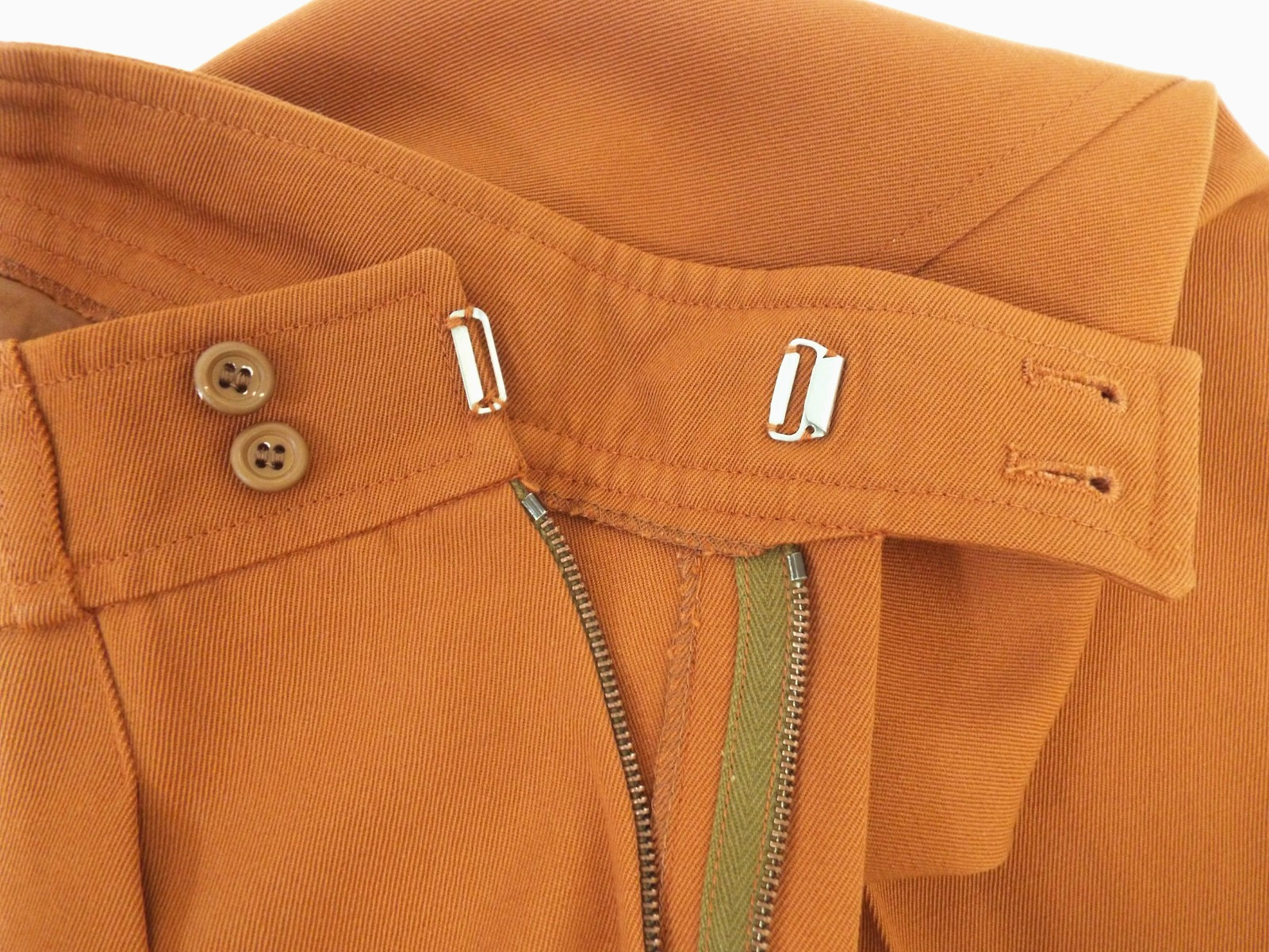 VTG 1970s Yves Saint Laurent Rive Gauche Rust Brown Wool Pants Wide Trousers YSL