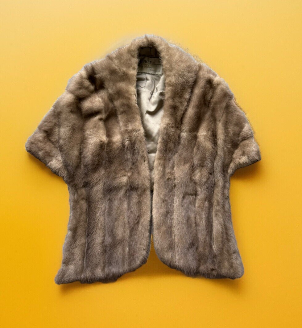MINK Fur Stole Bolero Shrug Wrap Cape The Higbee Company Fur Salon Vintage