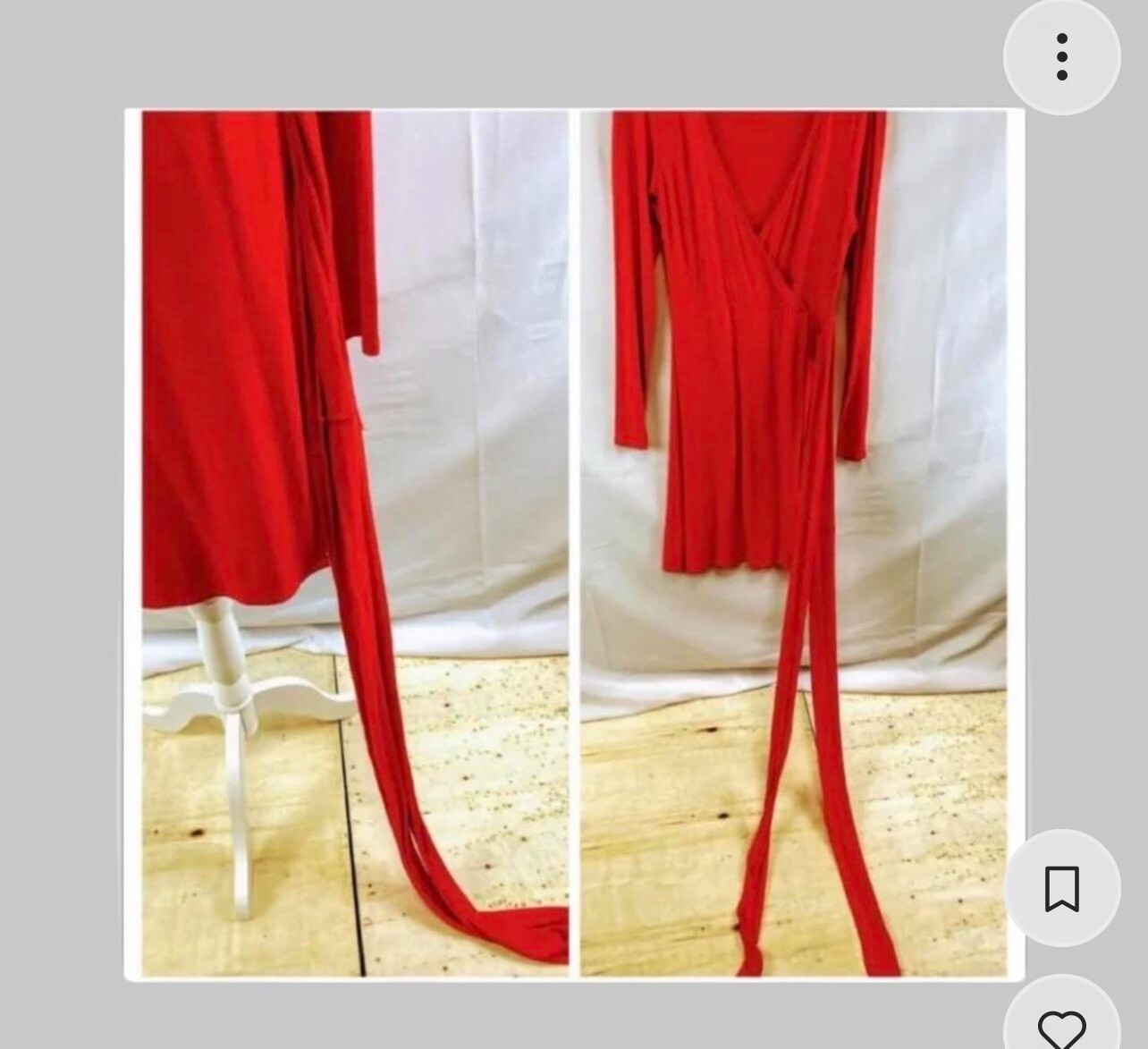 Midi Wrap Around Knit Dress Long Sleeve Vintage Moda International