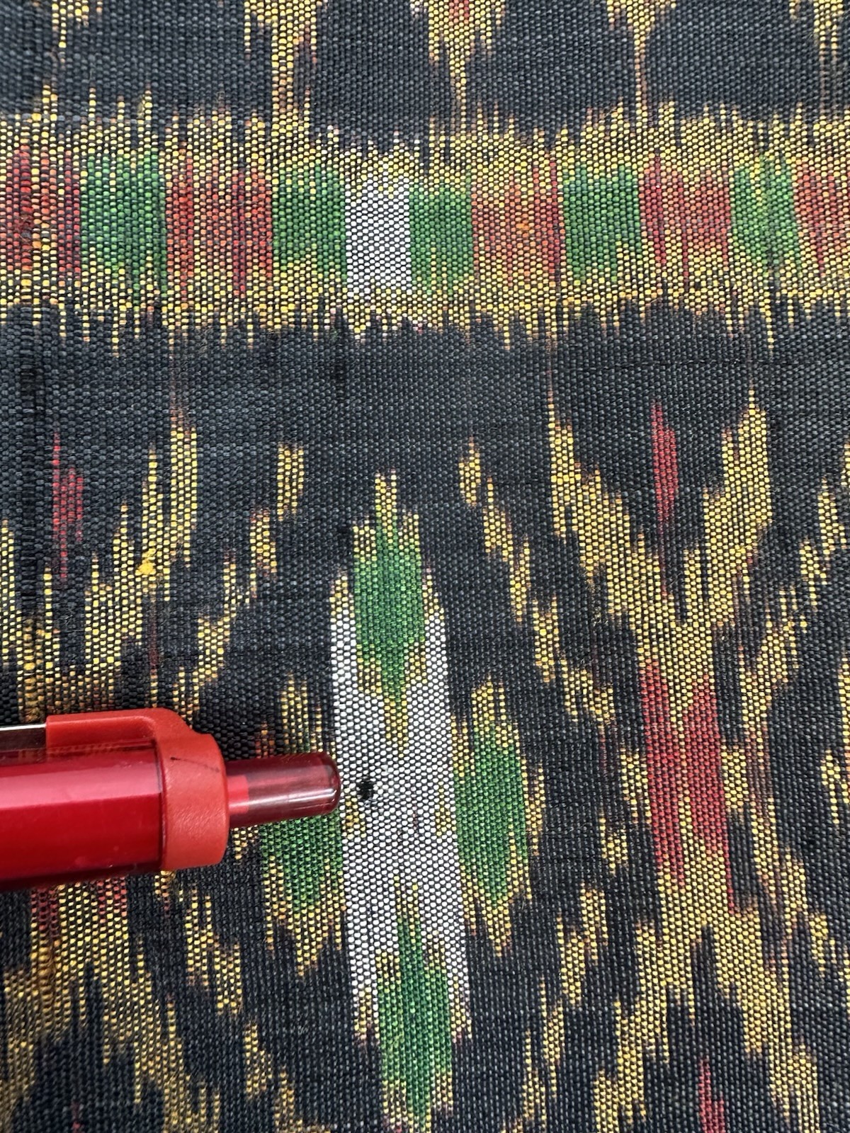 VTG Thai Womans 1990s Handwoven Black Ikat Silk Jacket Boho Thailand M READ