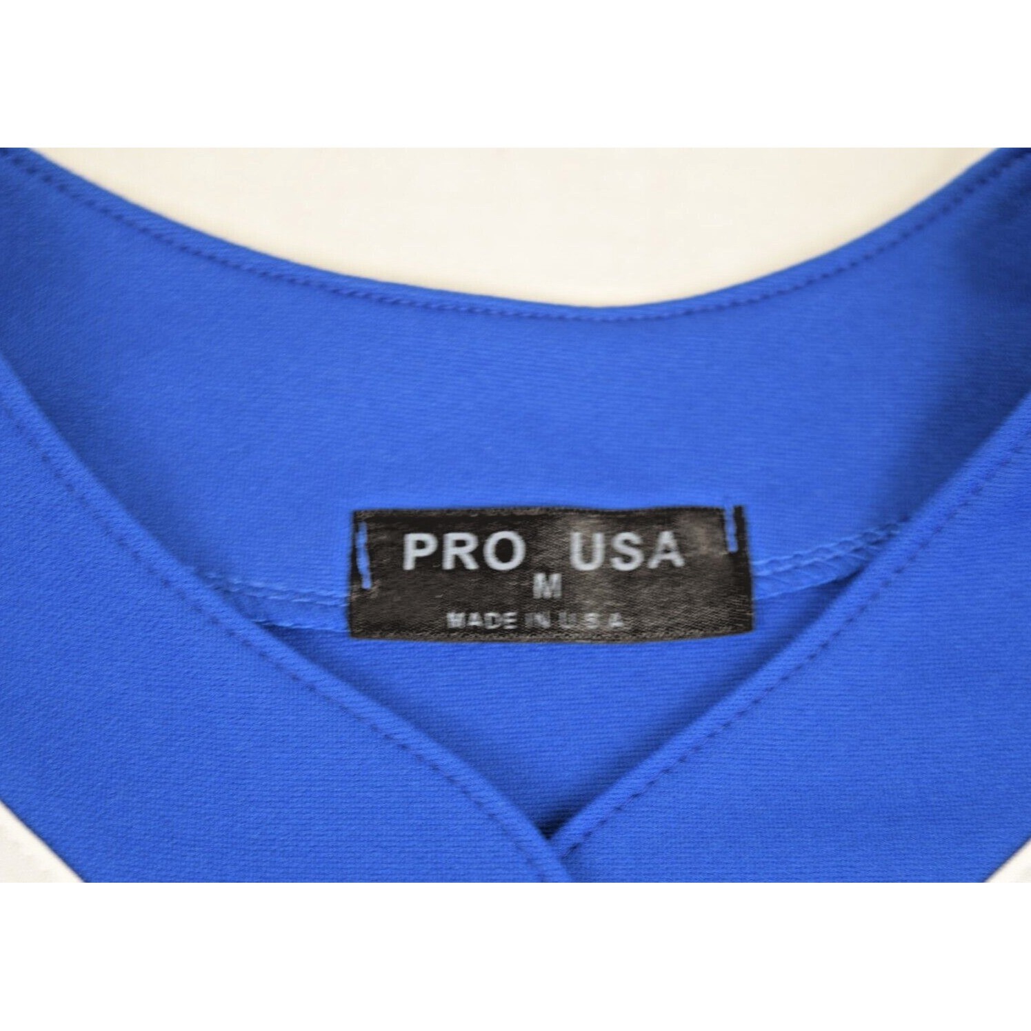 Vintage Jersey Shirt Size M 80s Top Pro USA Vibrant Blue White Trim Made USA