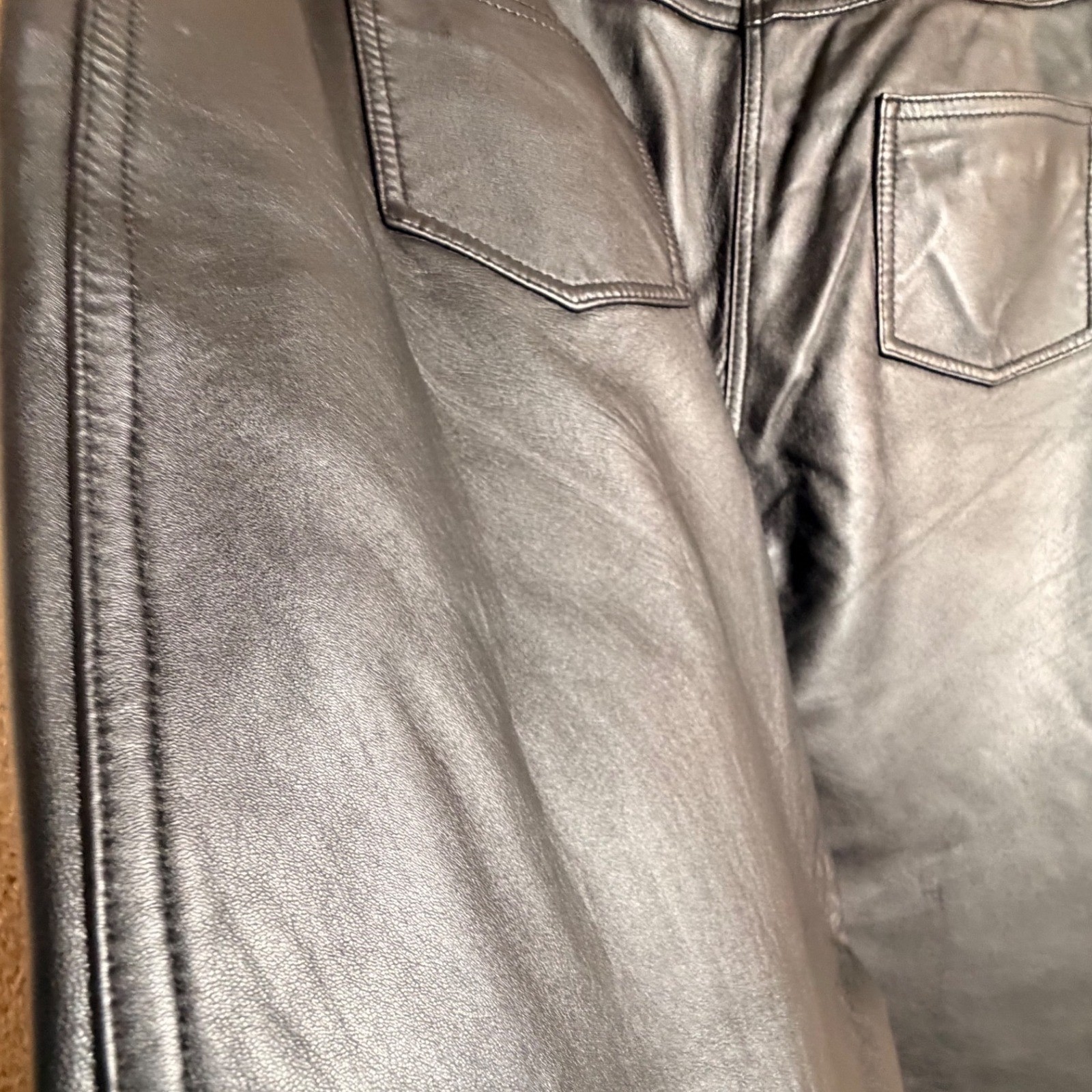 Vintage Neiman Marcus Exclusive Black Leather Bootcut Pants Women’s 12 Y2K