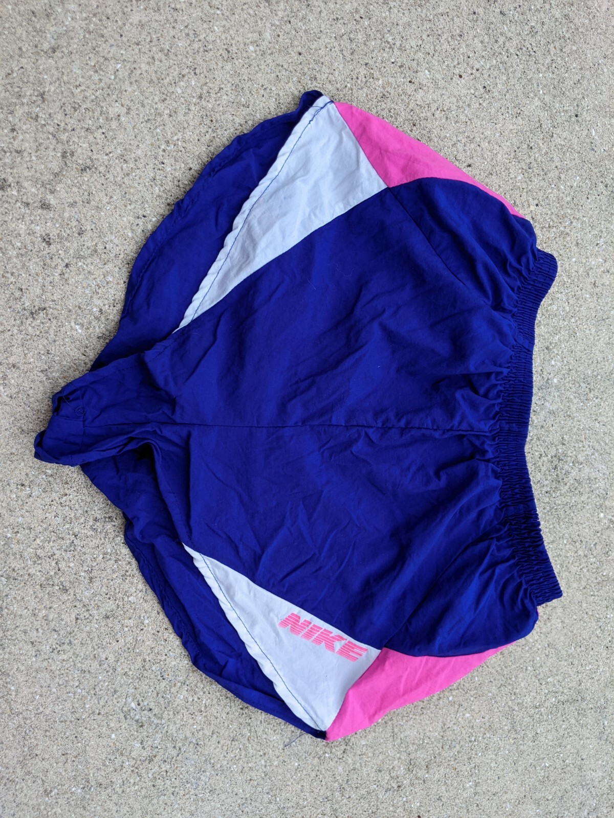 Vintage 80s NIKE Sprinting Running Shorts Purple Pink Small Made In USA