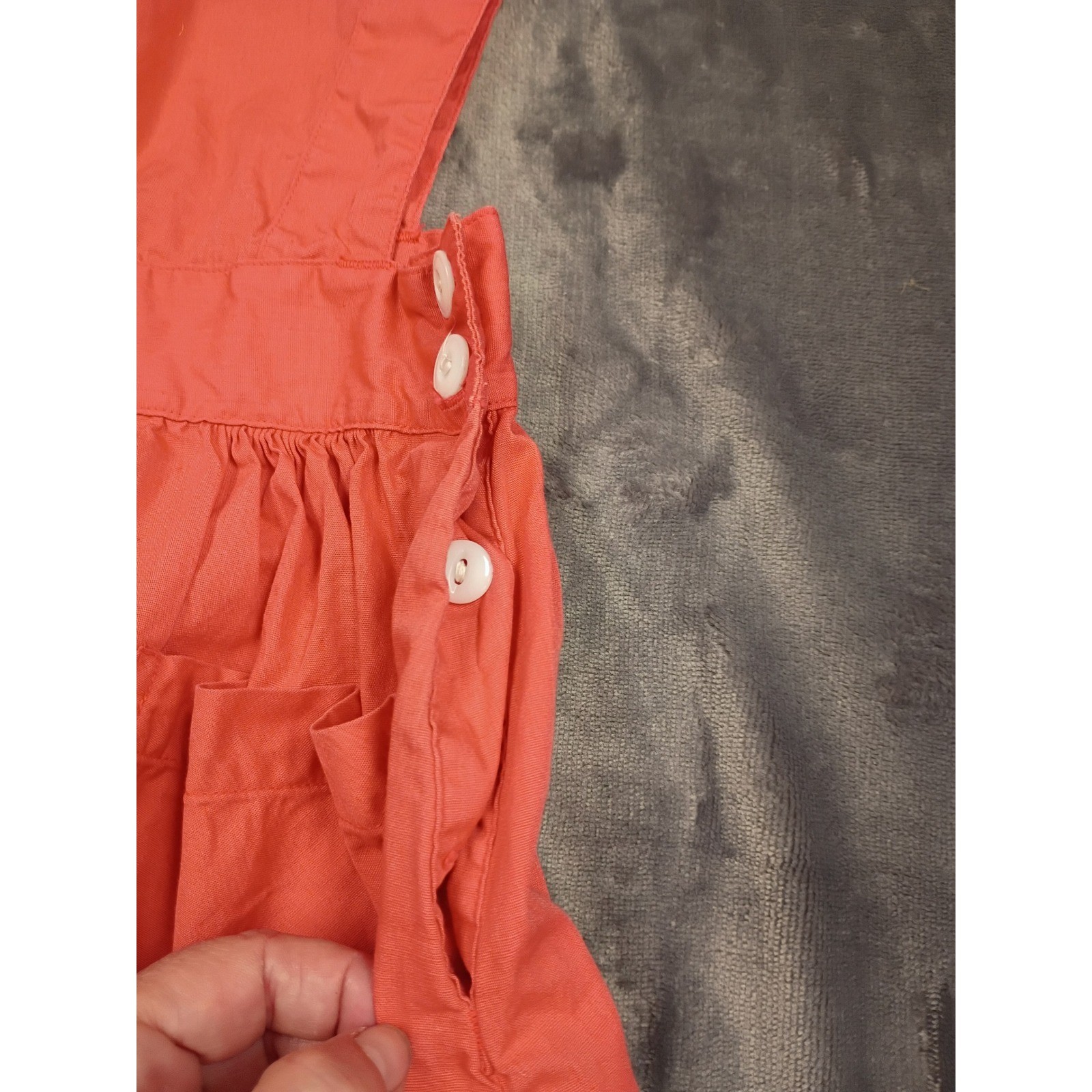 Angelica Vintage Pinafore Dress Womens 32 Coral Pink Hospital Auxiliary Member