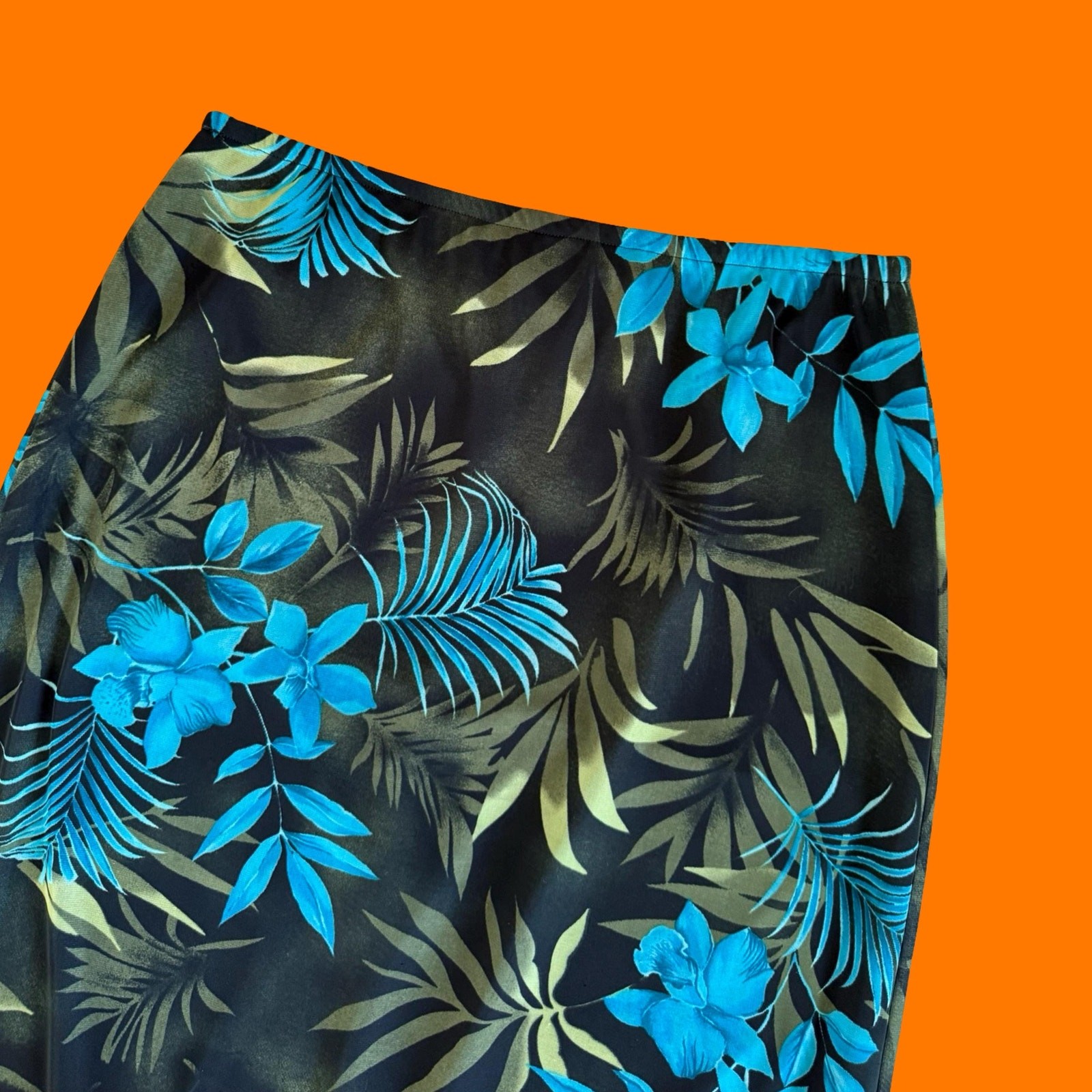 90’s 00’s vintage tropical floral mesh y2k maxi skirt LARGE