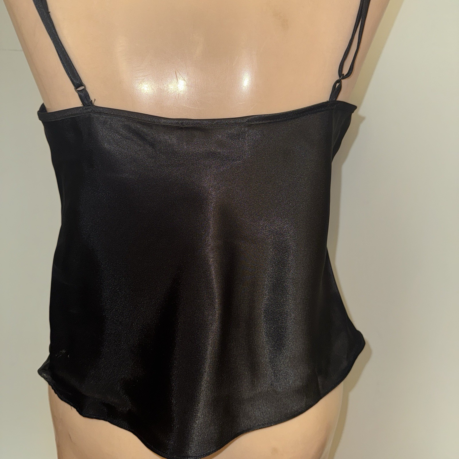Victorias Secret Black Lace Camisole Gold Label Satin Whimsical Princess Fairy S