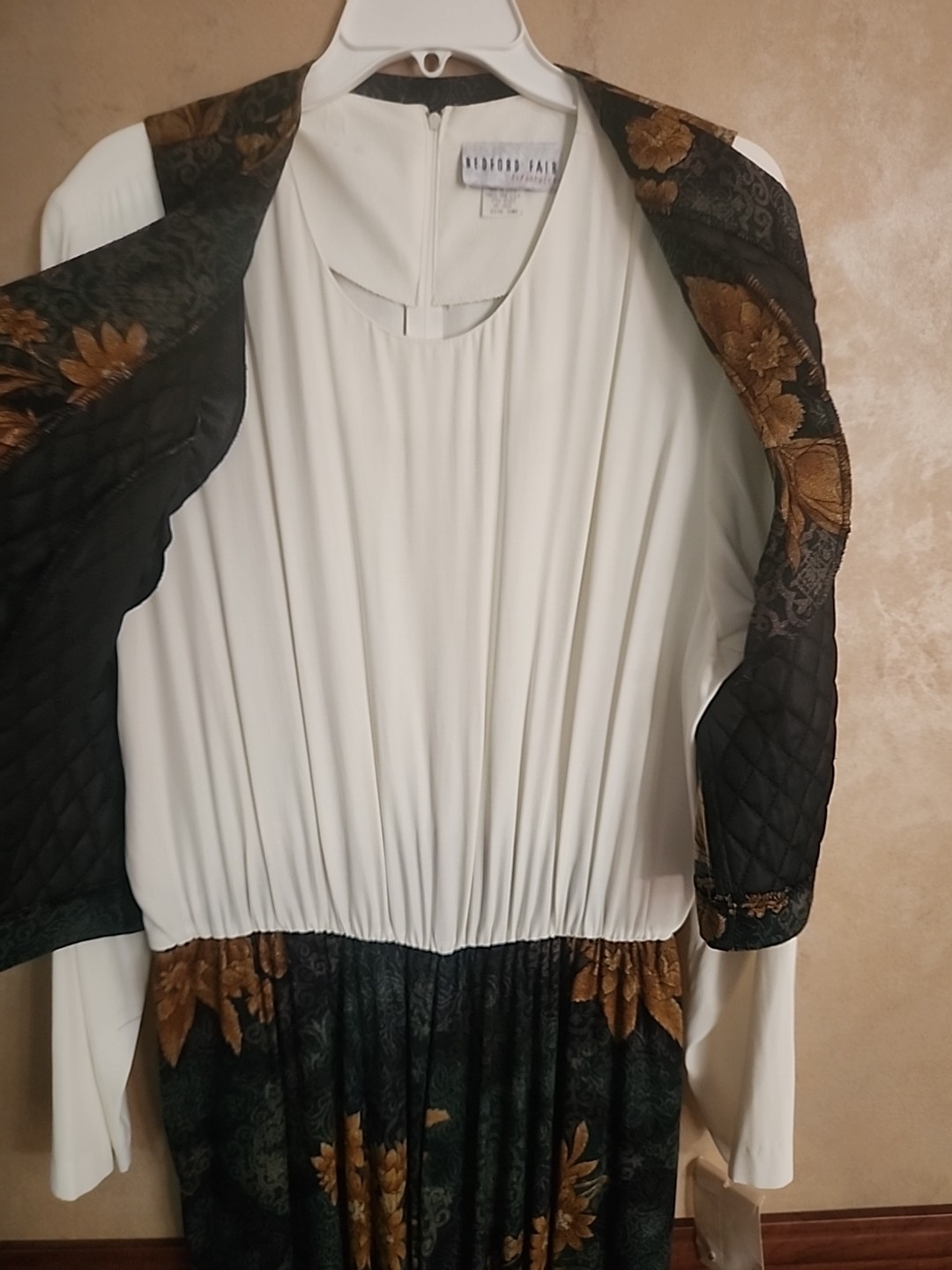 Vtg Bedford Fair Lifestyles Vest Long Sleeve Dress 2 Pieces 1980s NWT Size 18W