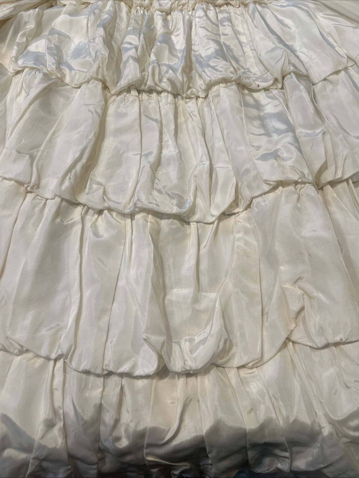 Vintage Ivory Spaghetti Strap Saloon Style Dress Size Small