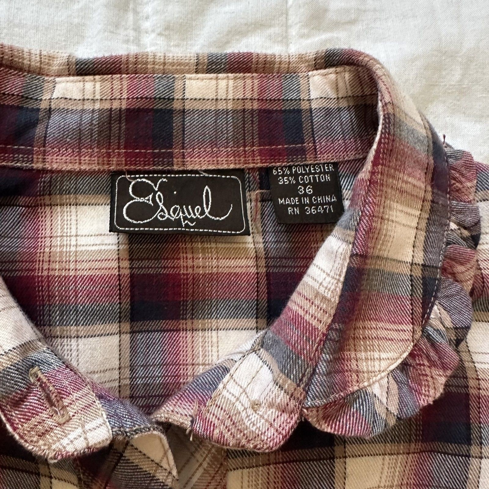 VTG 80s Western Cowgirl Country Americana Plaid Shirt Size Medium Long Sleeve