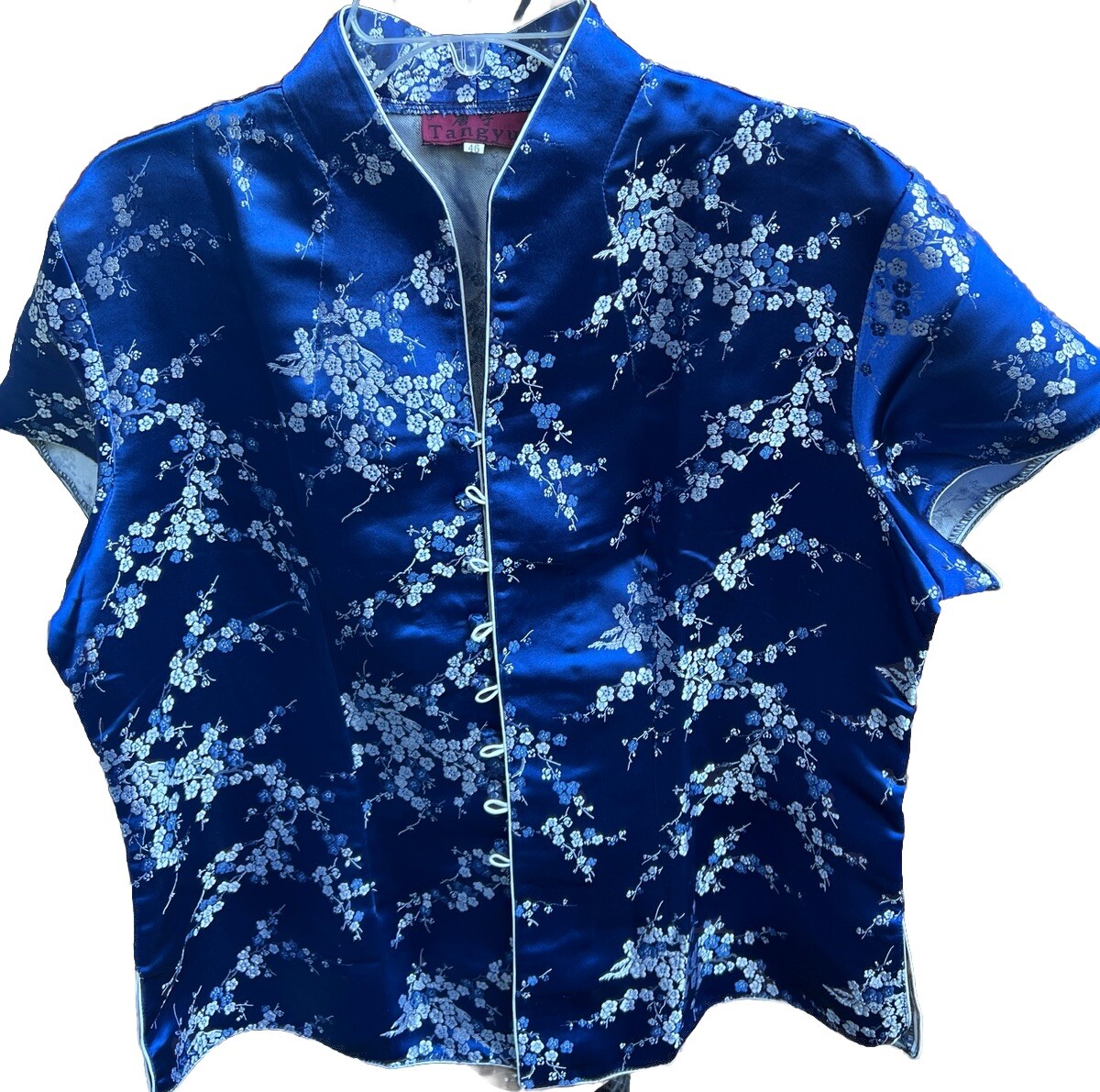 Chinese Traditional Royal Blue/White Floral Design Women’s Jacket Approx 11-12