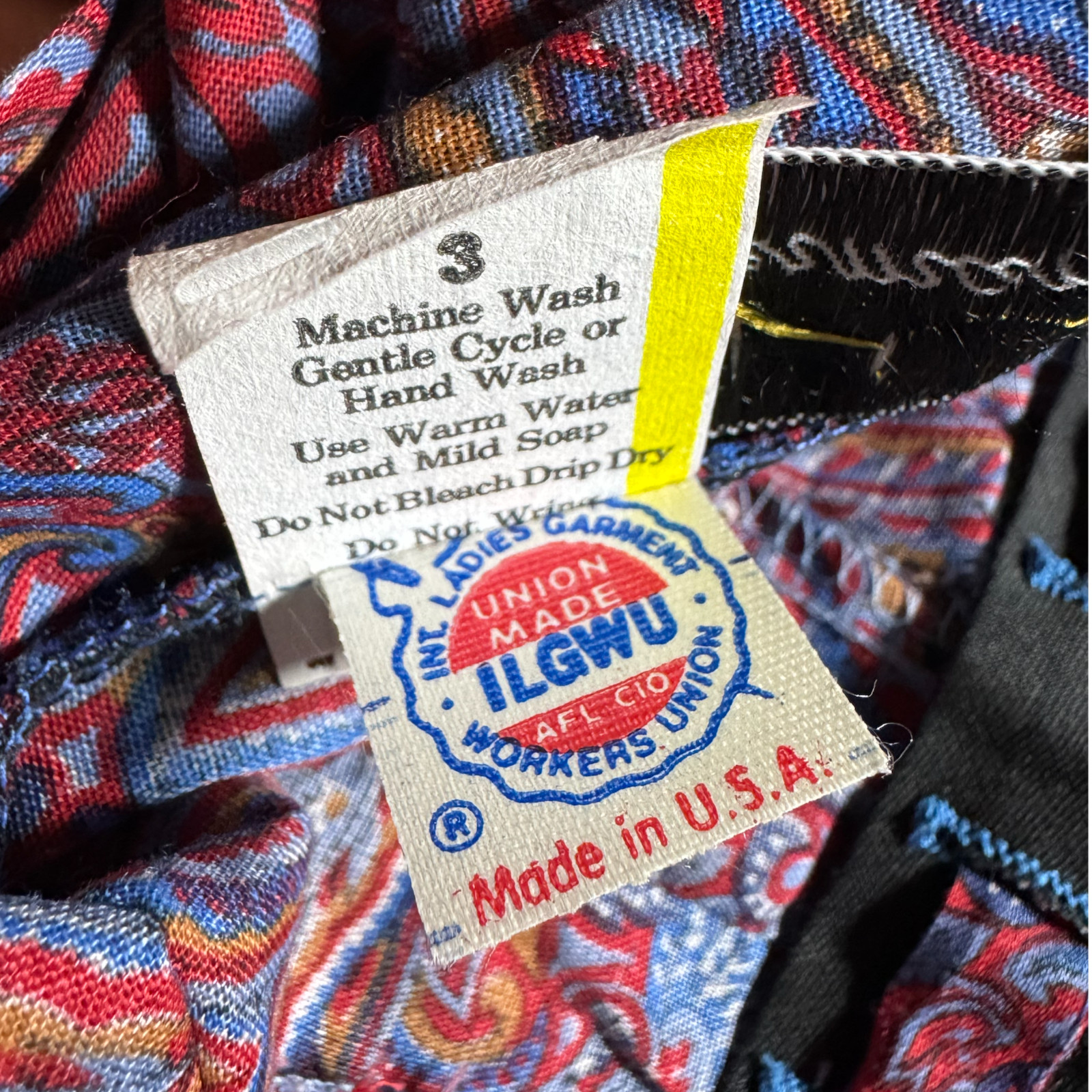 Vtg 60s Herman Geist Jewel Tone Paisley Pleated Button Up Midi Skirt Small 10