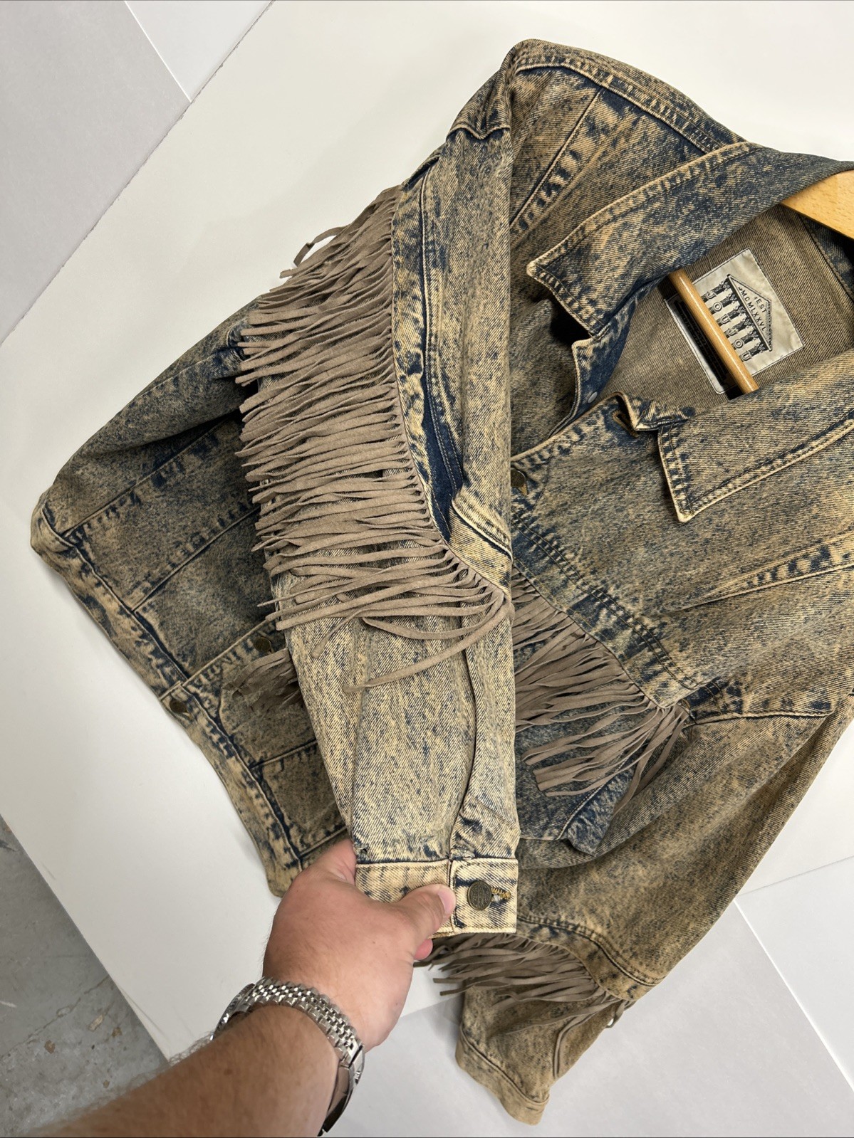 Vintage 70’s 80’s JouJou Denim Fringe Jacket Distressed Grunge Made in USA