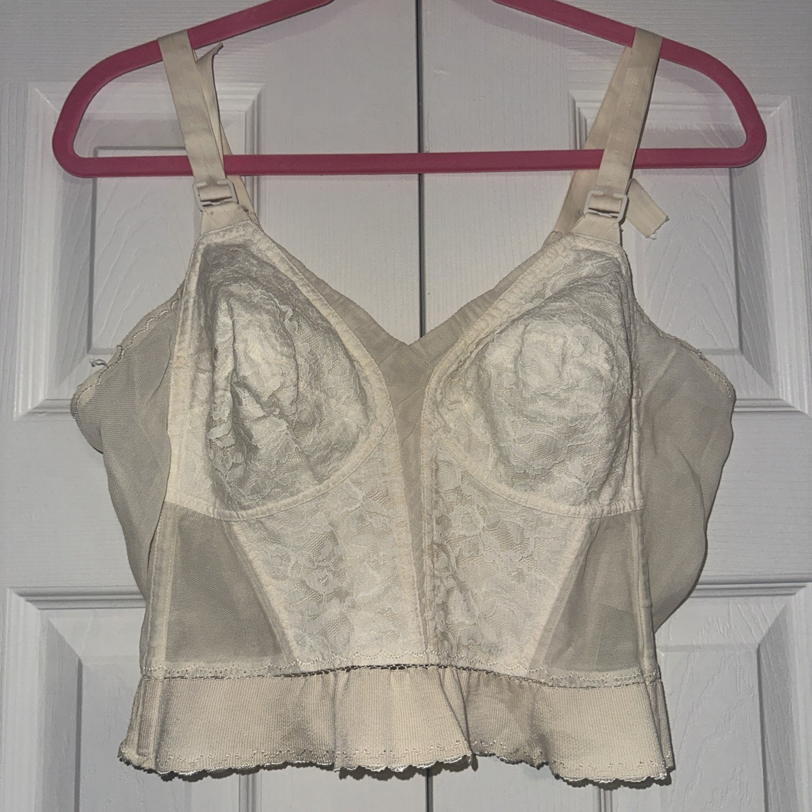 Vintage 1960s Playtex Living Stayless Longline Bra Style #279 Size 36C Lace