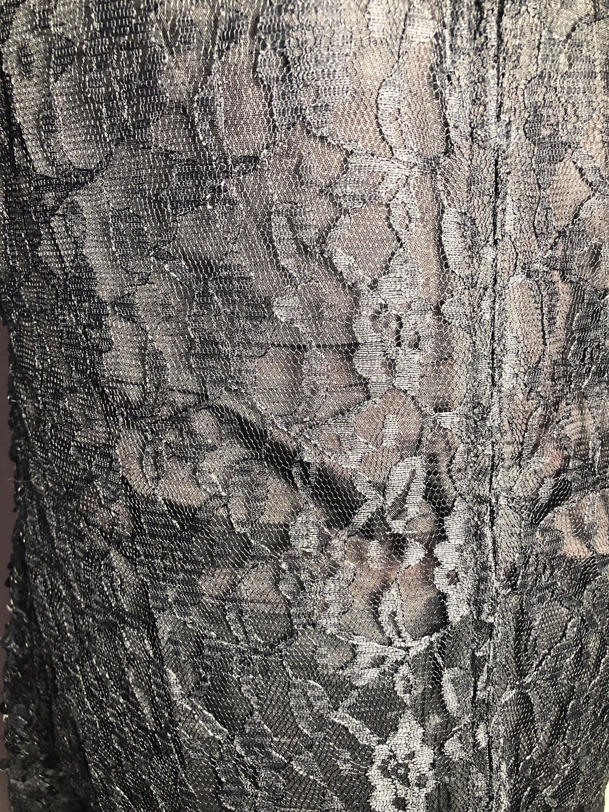 Vtg 90s Goth Lace Sequin Dress Black Witchy Whimsygoth Witchy 39-33-39 DAMAGED M