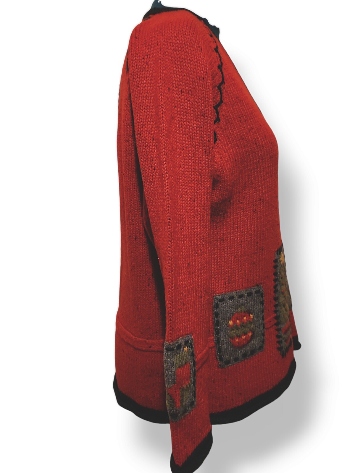 Northern Isles Women’s Vintage M Handknit Cardigan Sweater Grandma Patch