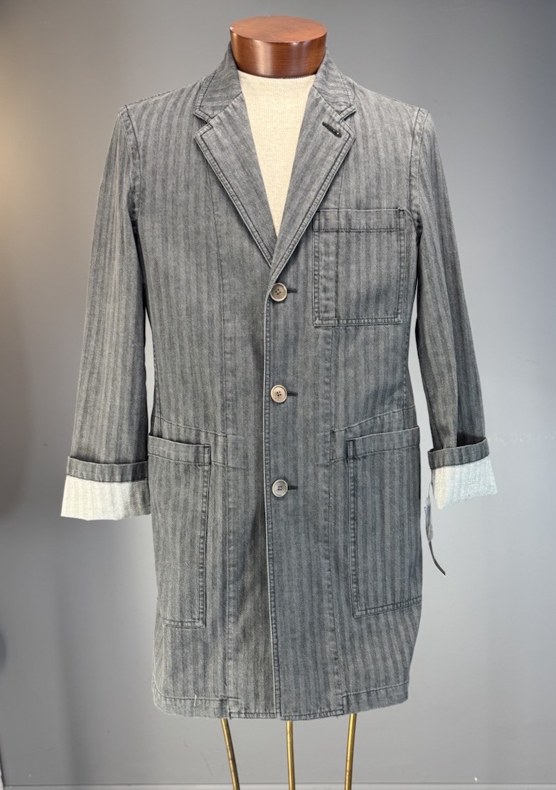 DKNY graphite hbt Denim Chore Jacket Vintage 90s Workwear Cotton Coat NOS NWT