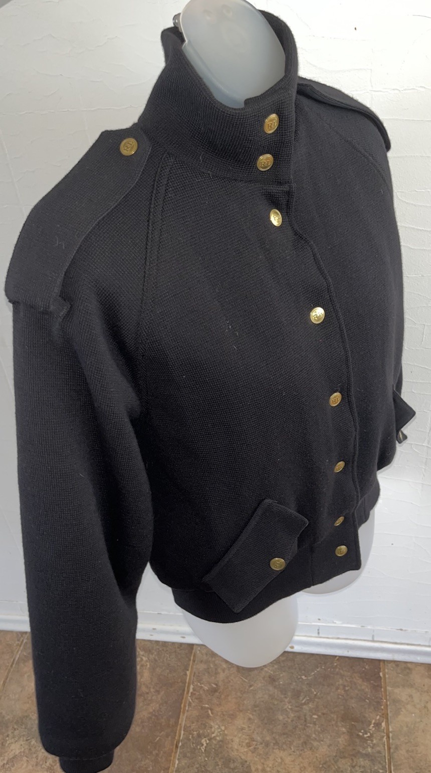 Vintage 80s Ralph Lauren Wool Military Thinsulate Bomber Jacket Talon Zip-Sz M