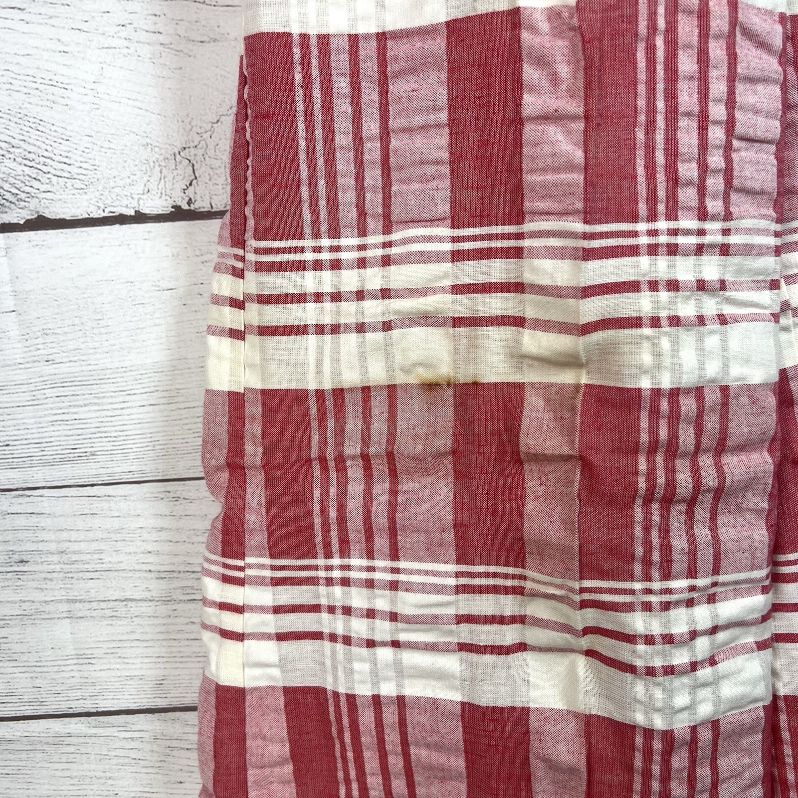 VINTAGE 60’s 70’s Tomboy Plaid Bell Bottom Pants Size 9 Red White Gingham USA