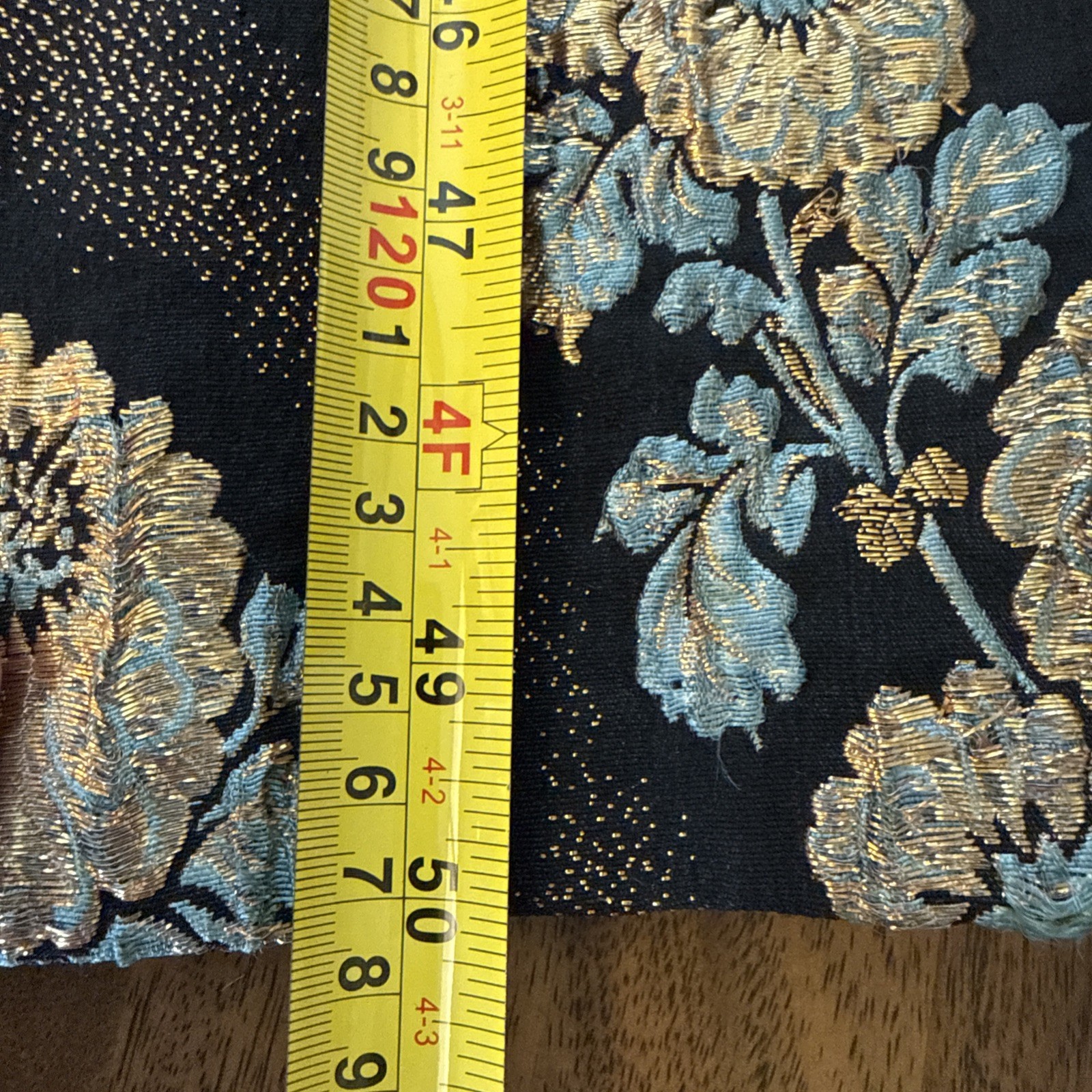 Vtg 1960s Linda of California Dress S Metallic Brocade Floral Cocktail Wiggle