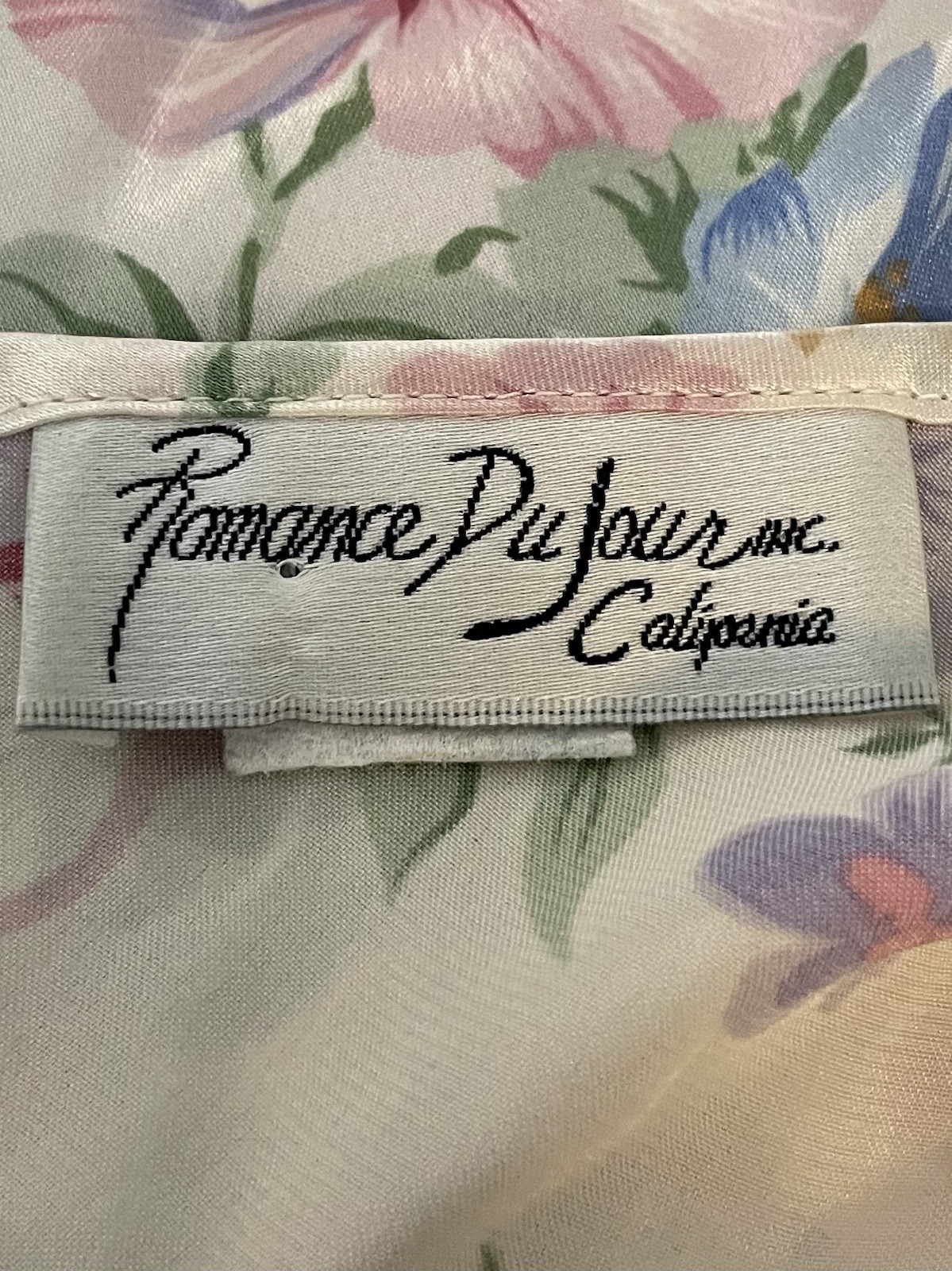 Romance DuJour Chemise Lingerie Vintage 80’s Pink Rose Floral Women’s Small