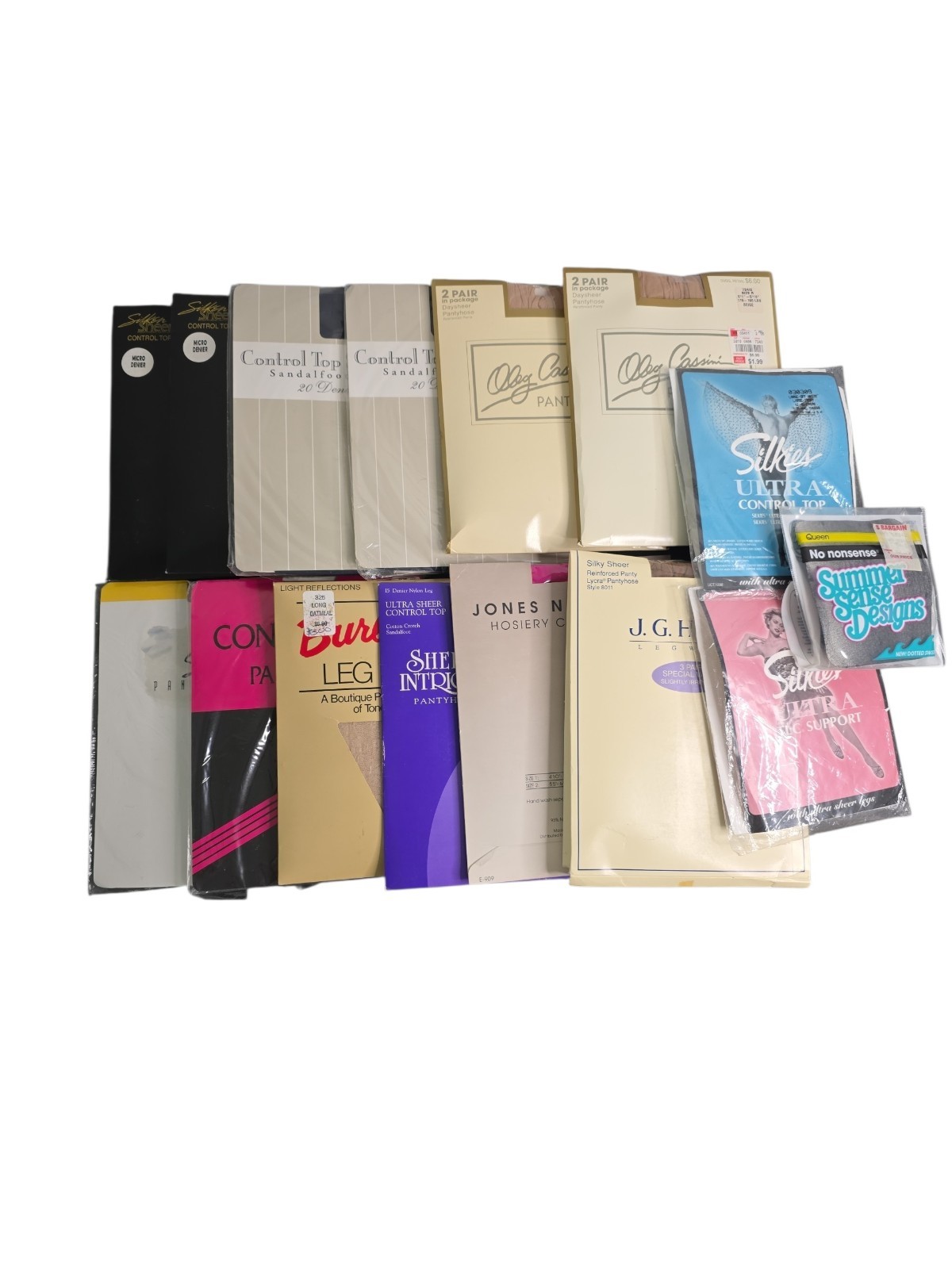 Vintage Lot Of NOS Pantyhose 15 Packages Assorted Sizes, Colors, & Brands