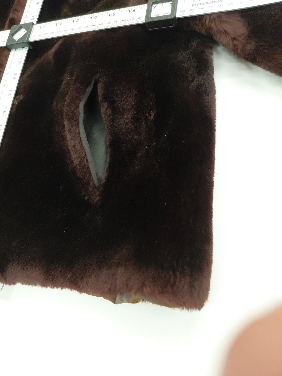 Womens Vintage Real Brown Fur Coat 1960s Small/Regular Unique Luxury Stripes