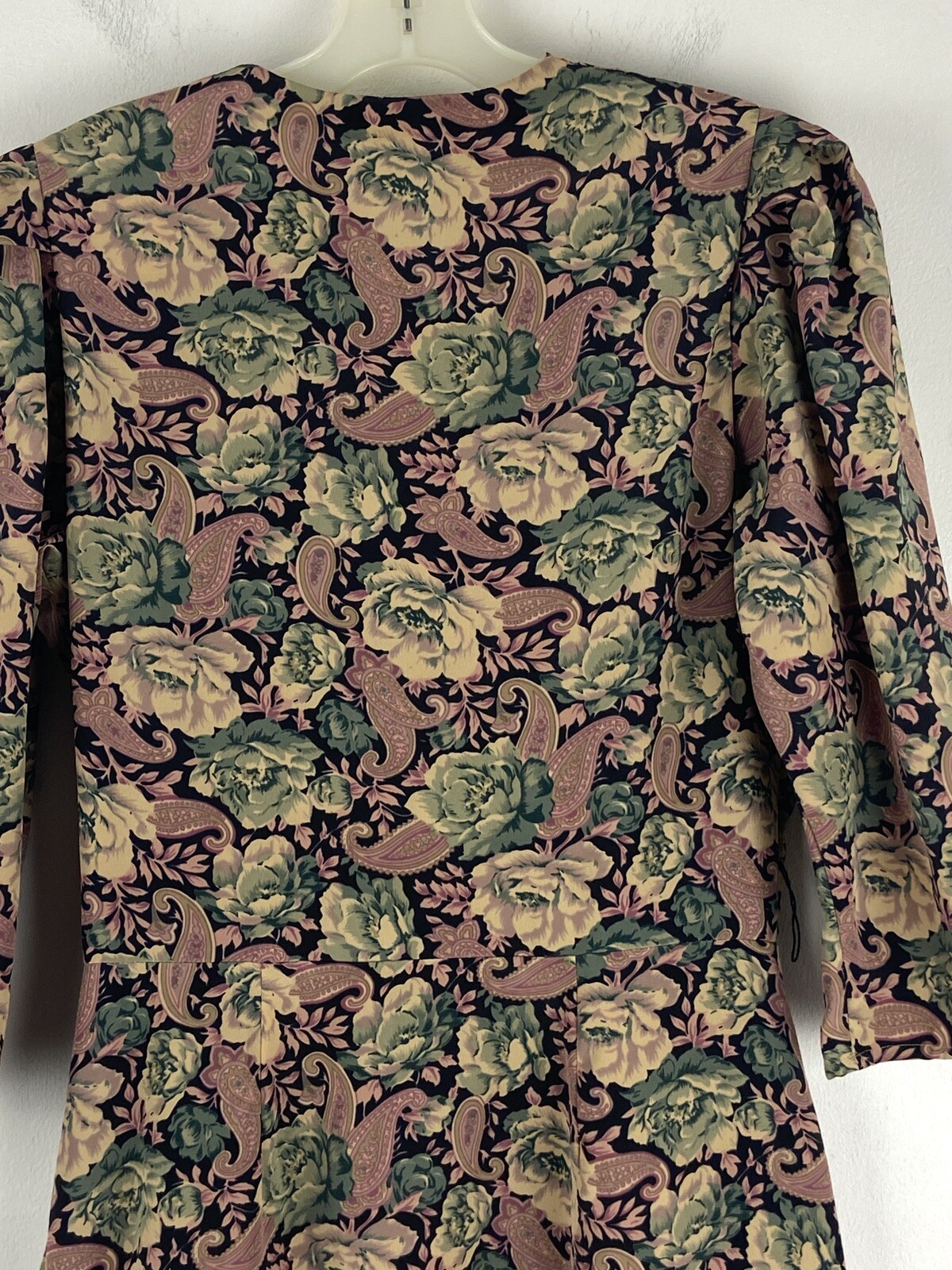 VTG 80’s Alexis Fashions Multicolor Pleated Paisley Shoulder Pads Dress Size 10
