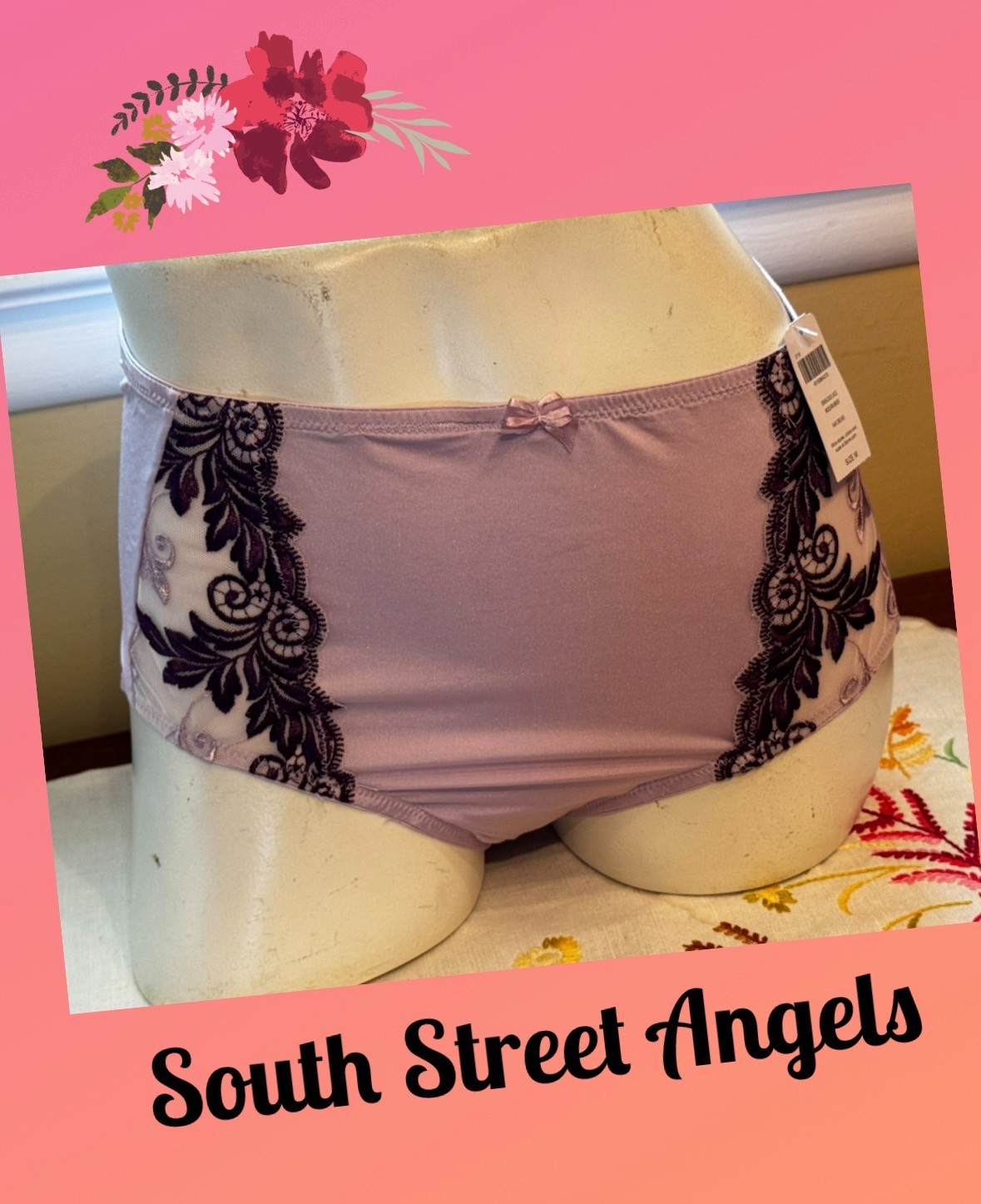 VINTAGE SOMA ~ FAIR ORCHID PURPLE ~ SENSUOUS LACE MODERN BRIEF PANTIES ~ MEDIUM
