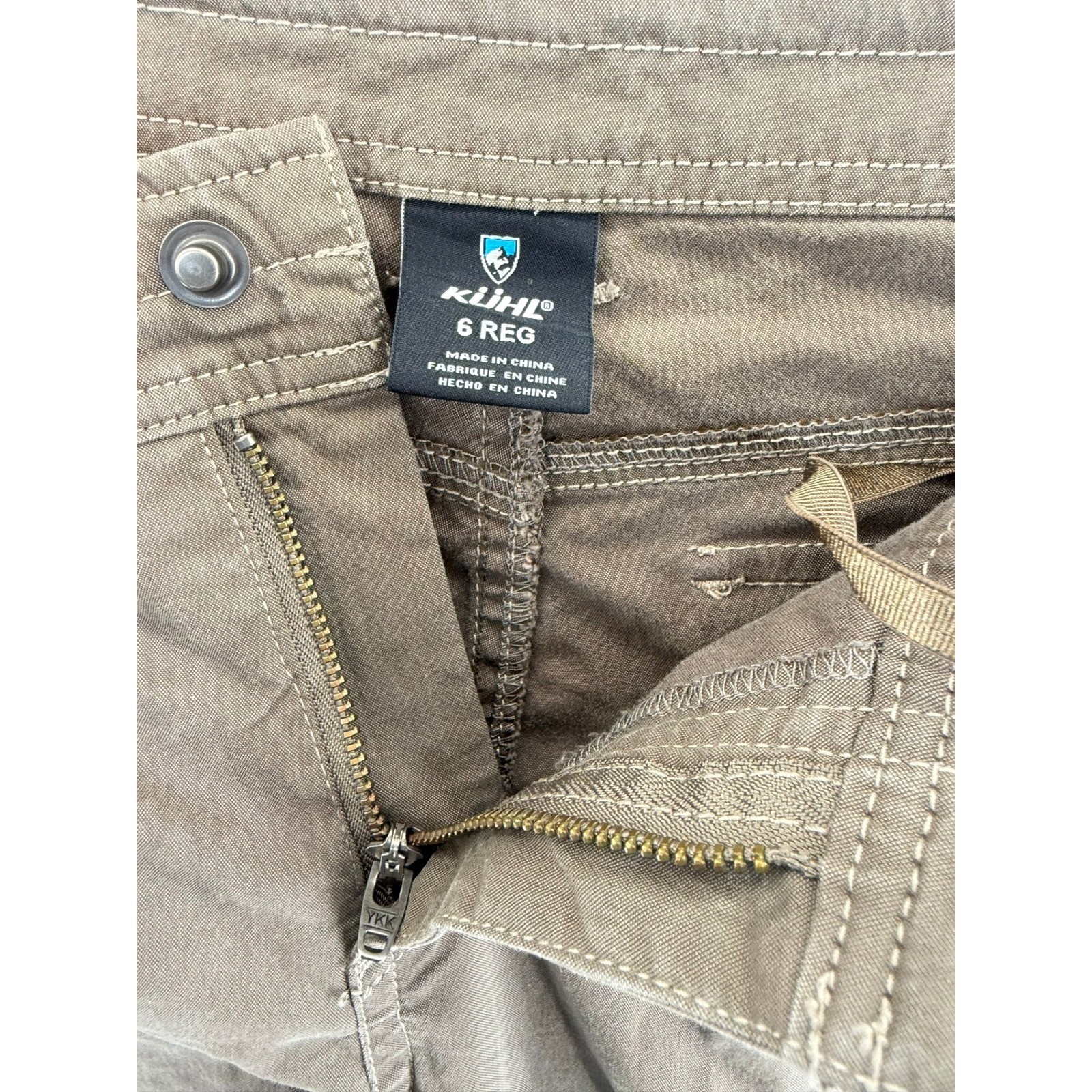 KUHL Women’s Splash Roll-Up Hiking Cargo Pants Brown Vintage Patina Dye 6 Reg