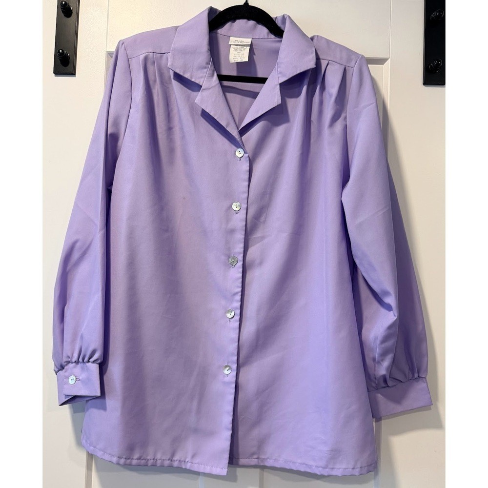 Vintage Lavender Long-Sleeve Blouse by Blair Boutiques Ladies Sz Large
