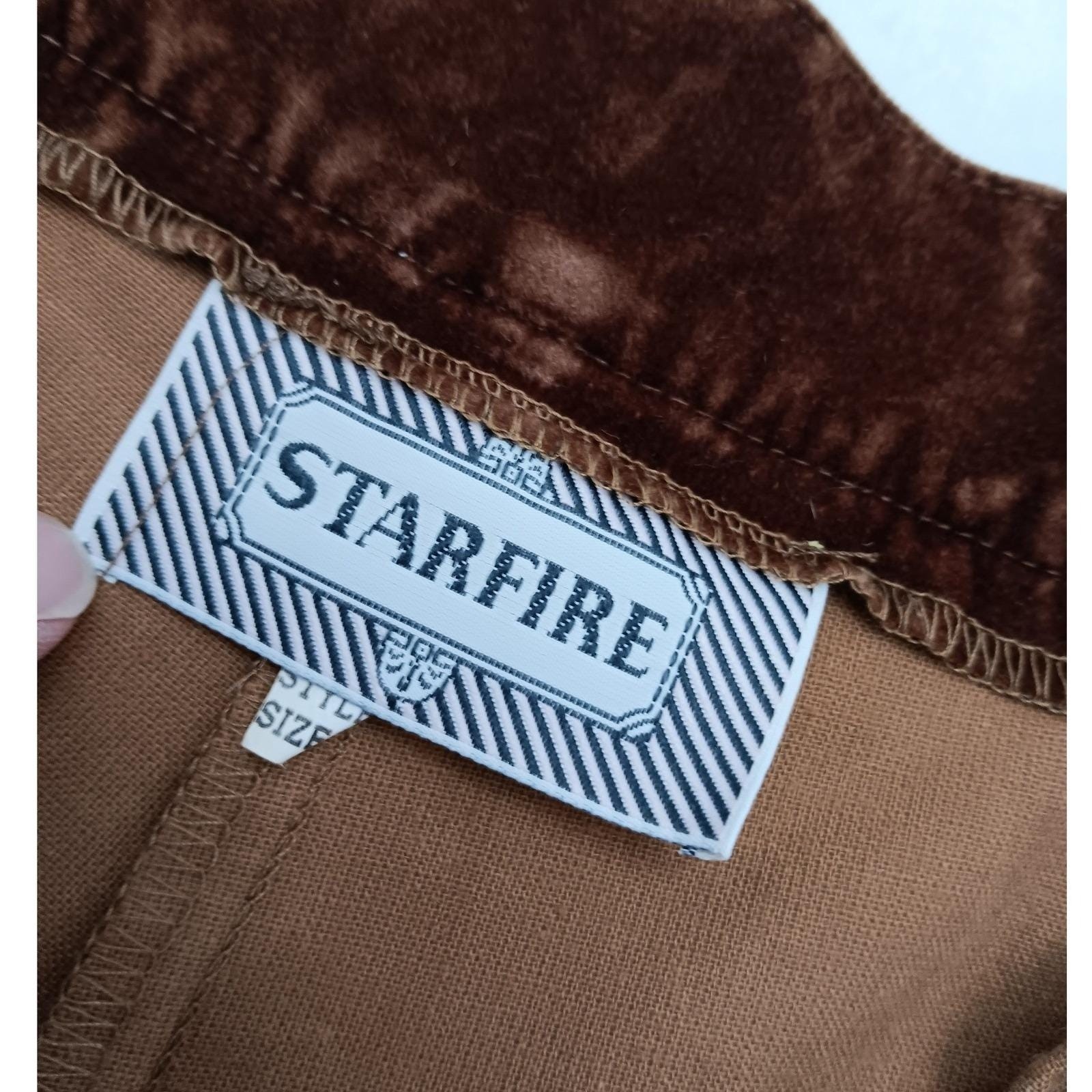 Starfire Vintage 90s Rust Brown Velvet 2 Piece Pant Suit Set Size 10 Made in USA