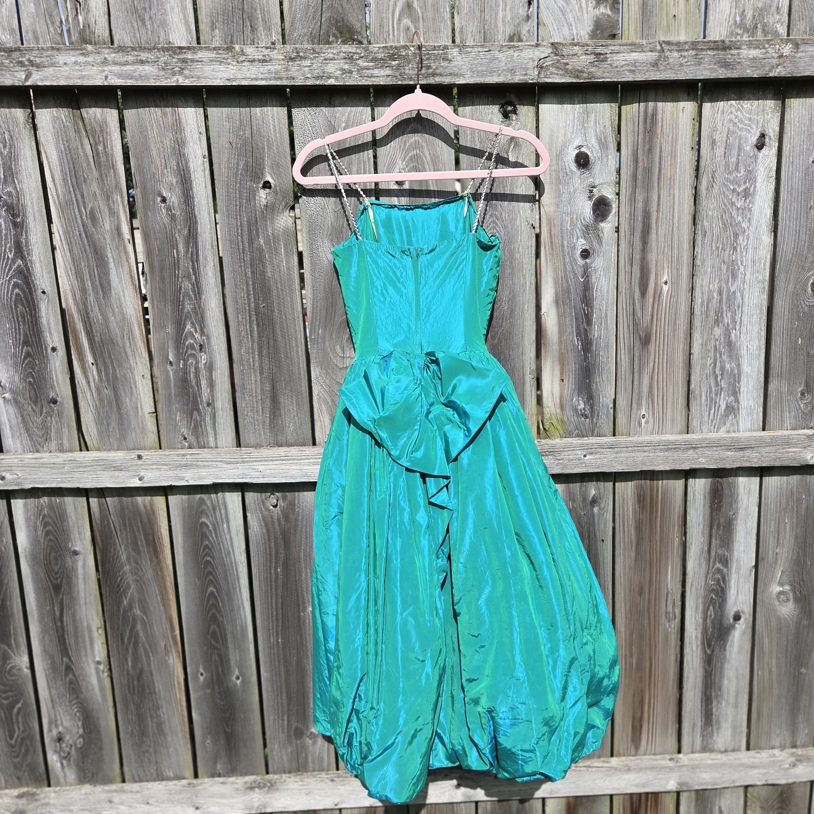 1950s Vintage Green Formal Bubble Hem Dress.. PLEASE READ Description