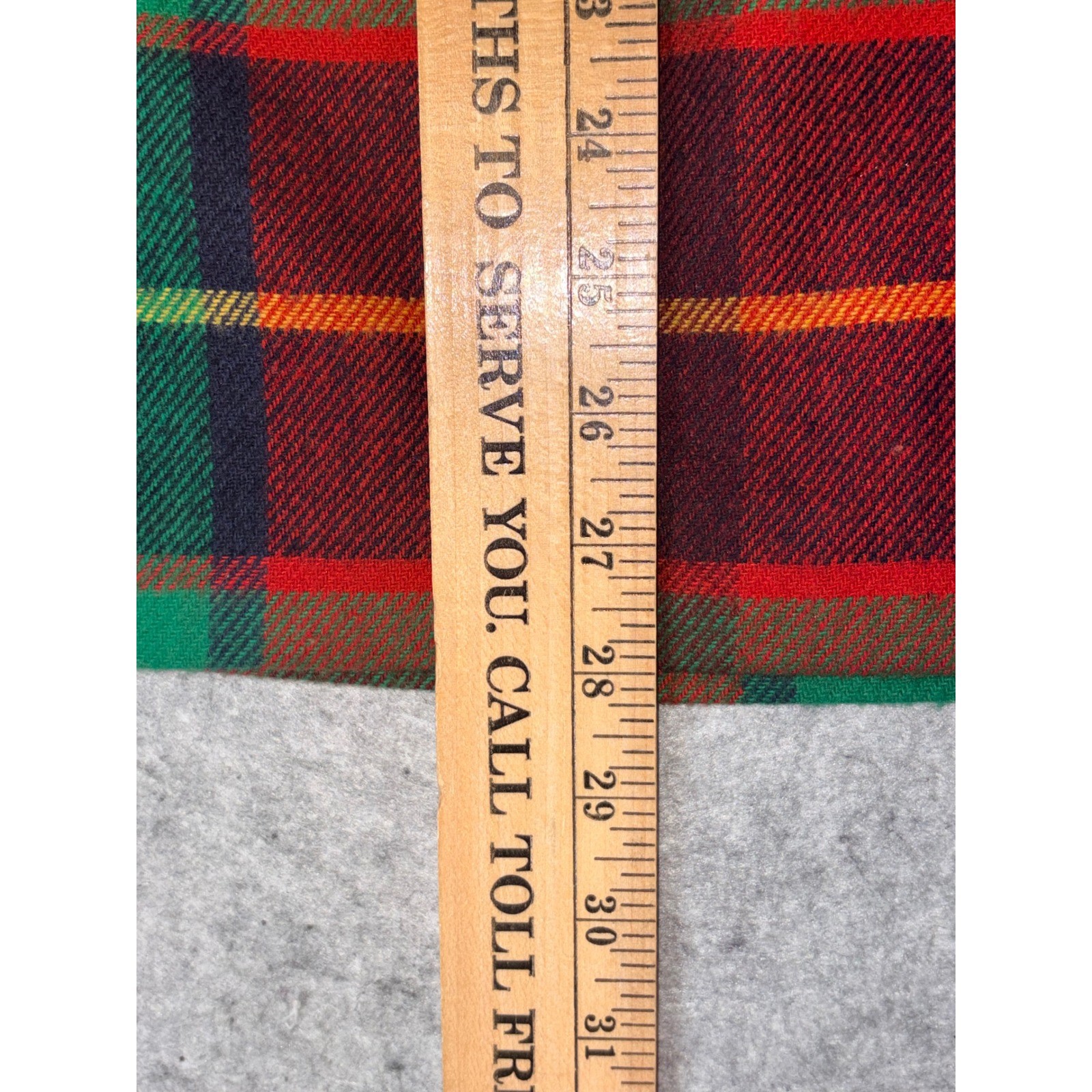 Vintage Wool Plaid Kilt 10 Skirt Red Green Blue Tartan Pleated Midi Buckle Side
