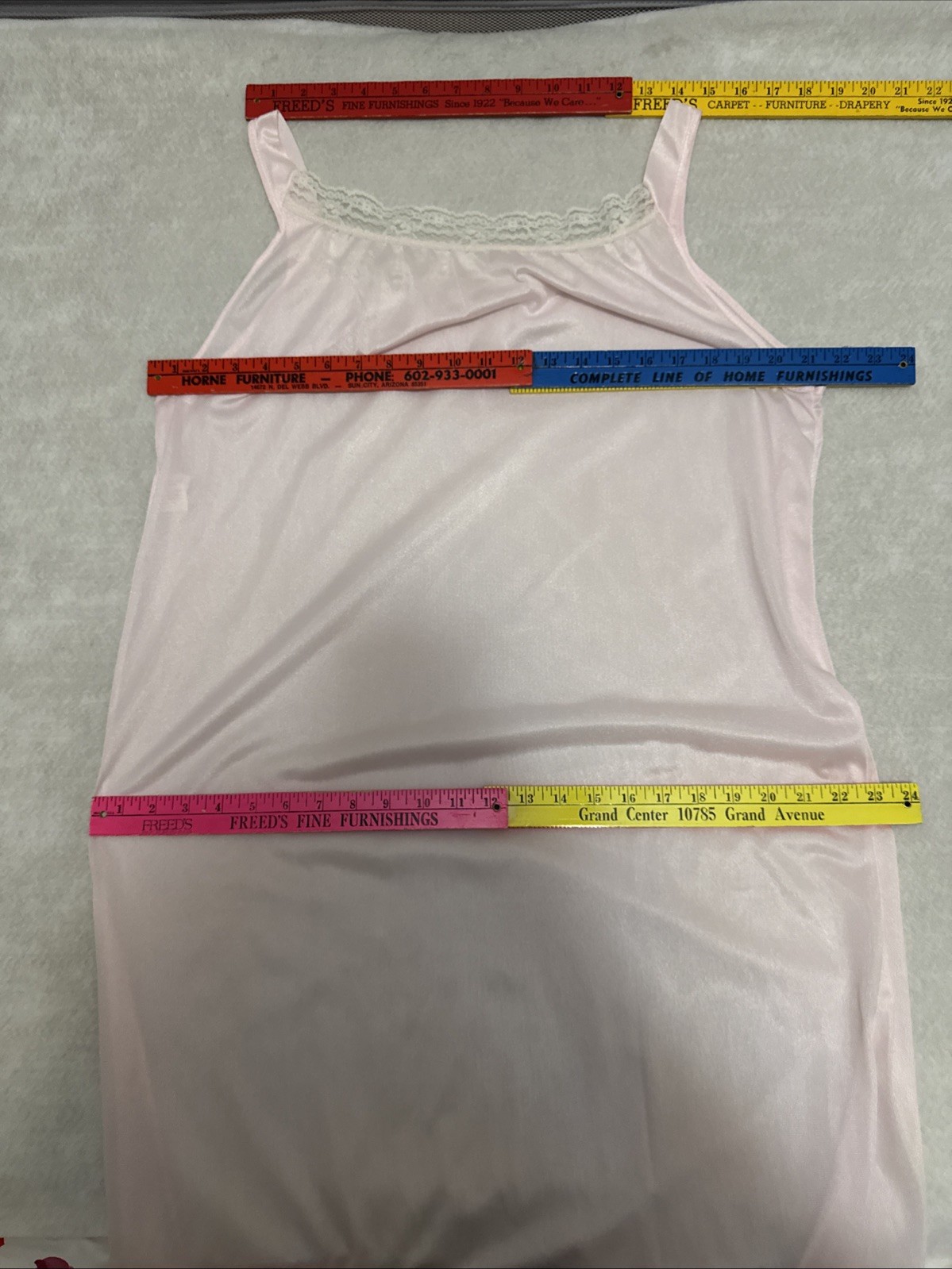 Spotlight Nylon Nightgown Pink Sleeveless SZ L Lace Trim Long
