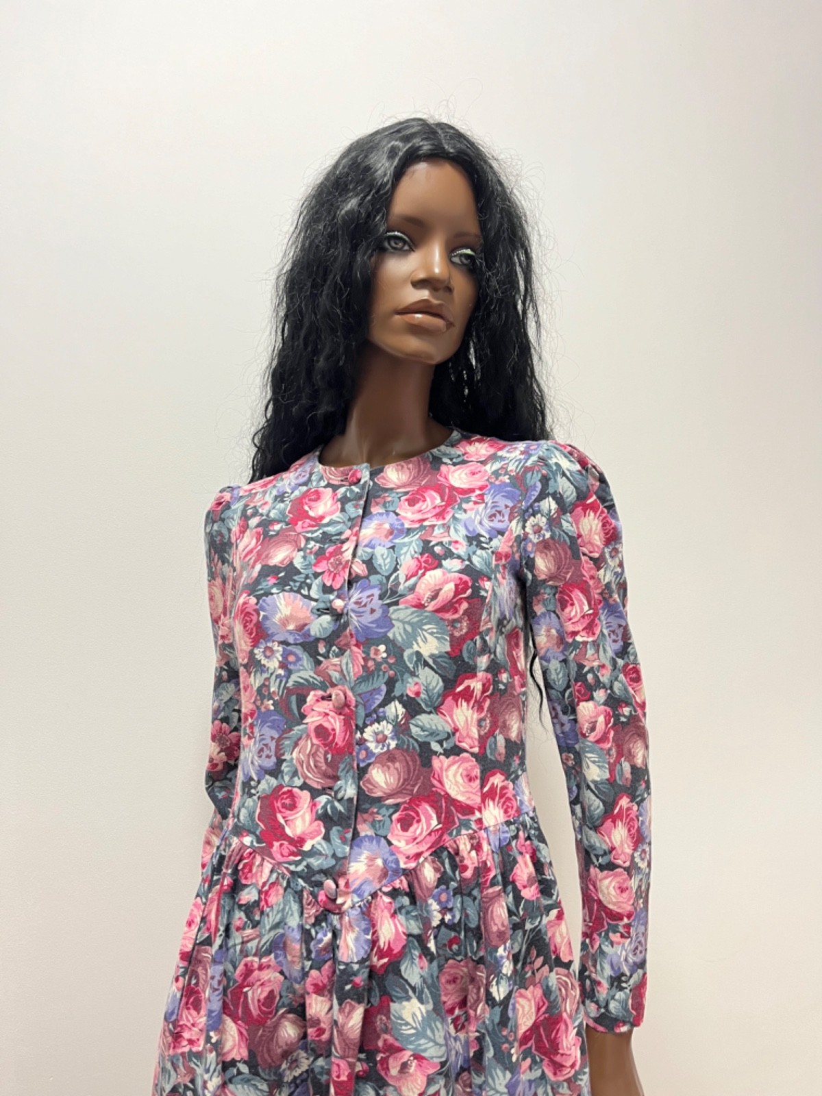 Vintage Laura Ashley Floral Prairie Dress UK 10 Cottagecore Midi Dress