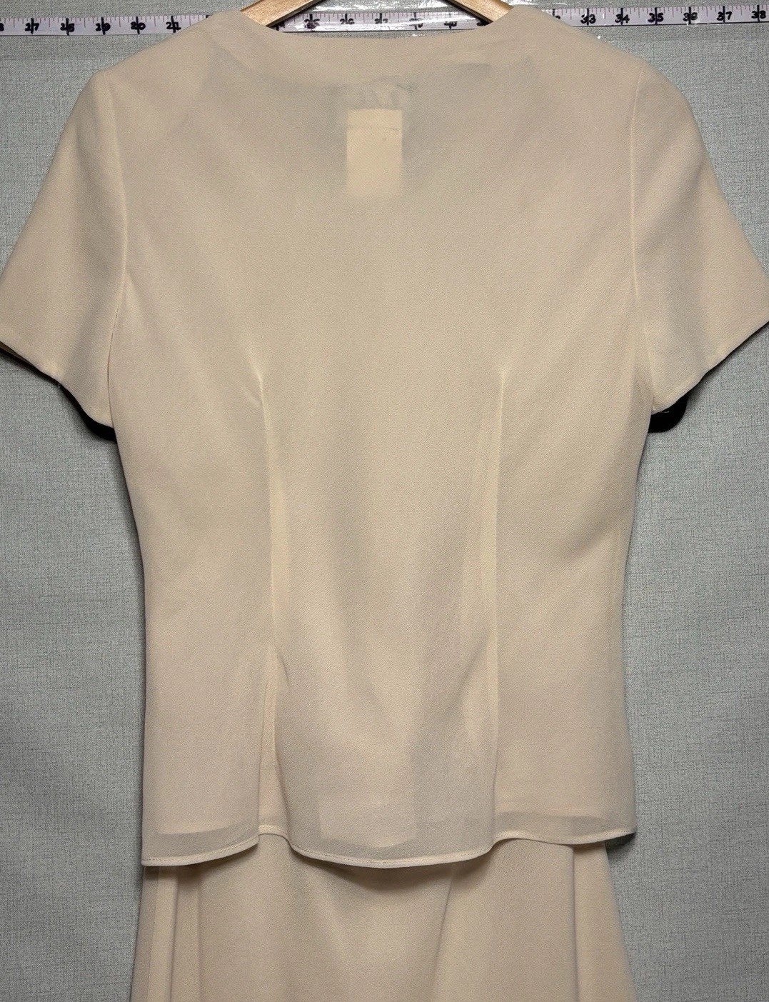 Jolibel Petite Skirt Suit Set Size 2 Beige Satin Vintage 90s