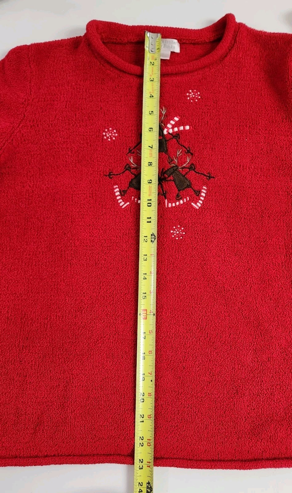 Sz XL Christopher & Banks Christmas/Winter Embroidered Reindeer Sweater