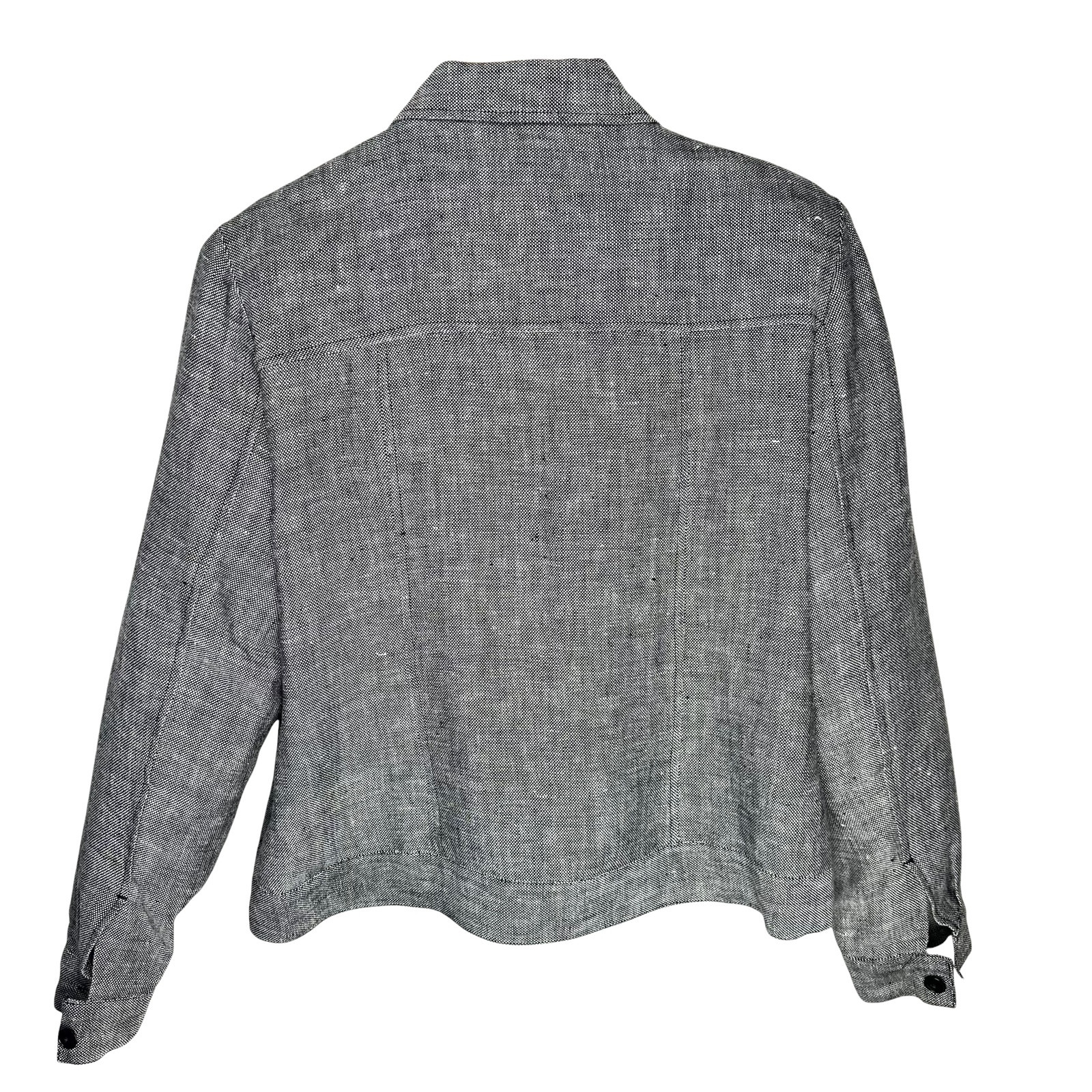 Vintage Pure Linen Jacket Women’s Sz 10 Gray Button Uniform by John Paul Richard