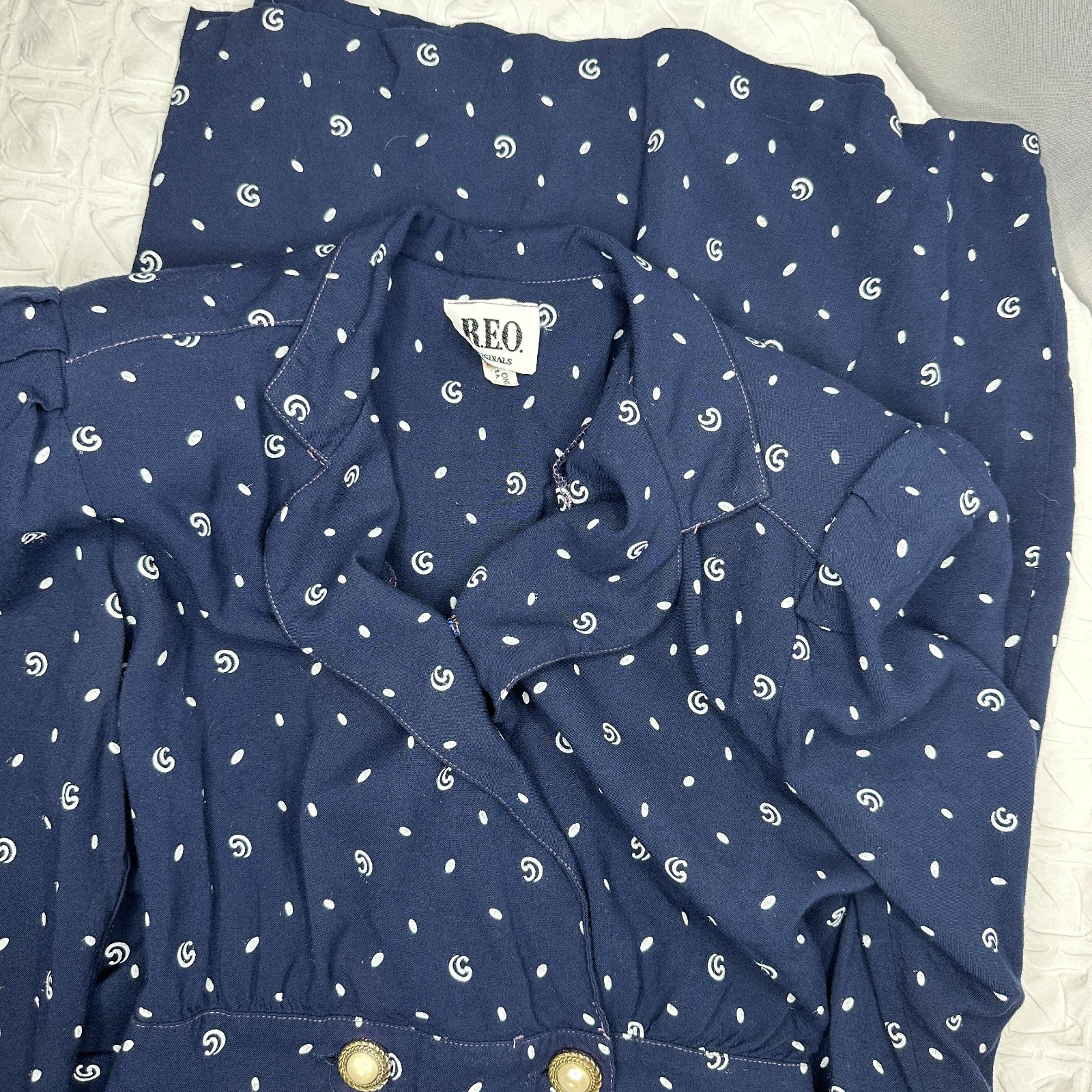 Vintage R.E.O. Originals Union Made Dress, 10. Polka dots 80s Preppy Library