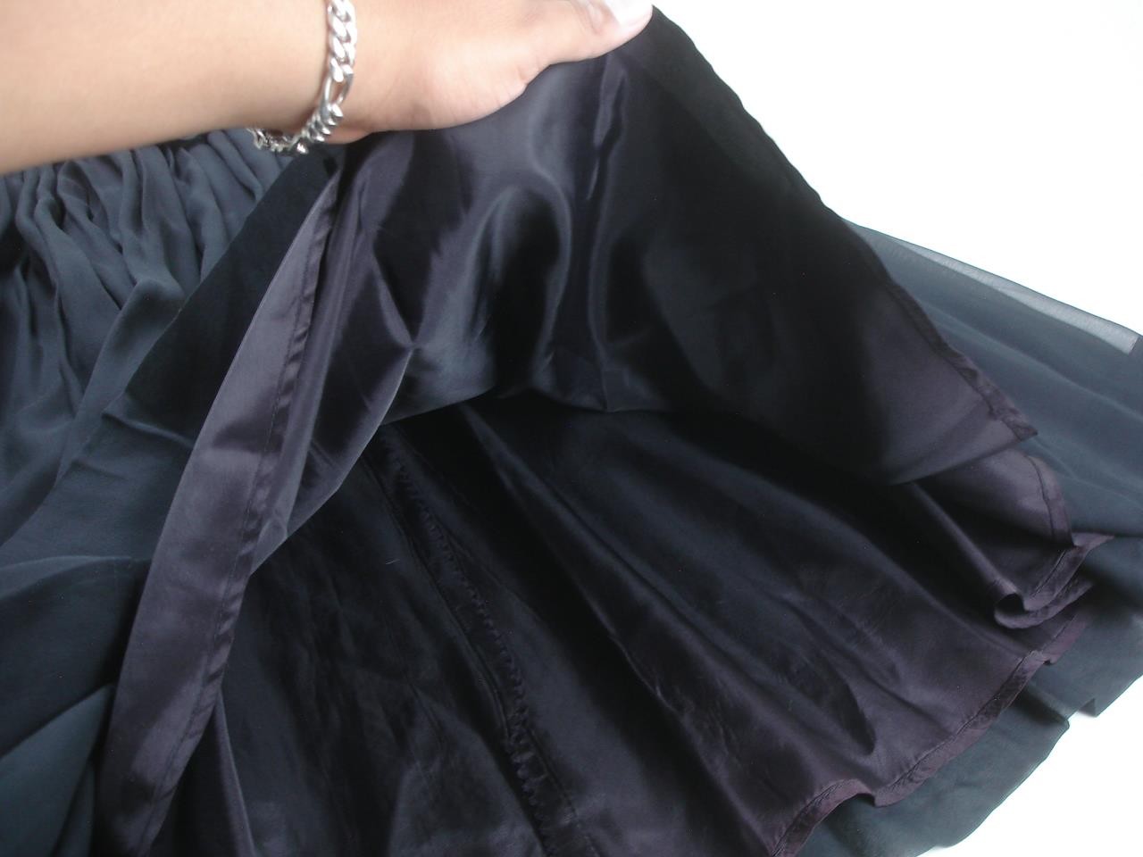 Women’s XS Vtg 1920’s Little Black Dress Petite Juniors Sheer Crepe Peplum USA