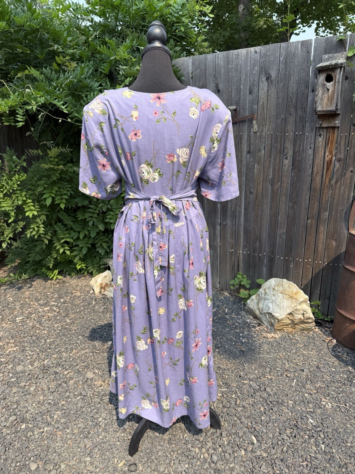 Vintage Just My Size Purple Cottage Dress With Adjustable Tie Waist Size 18W