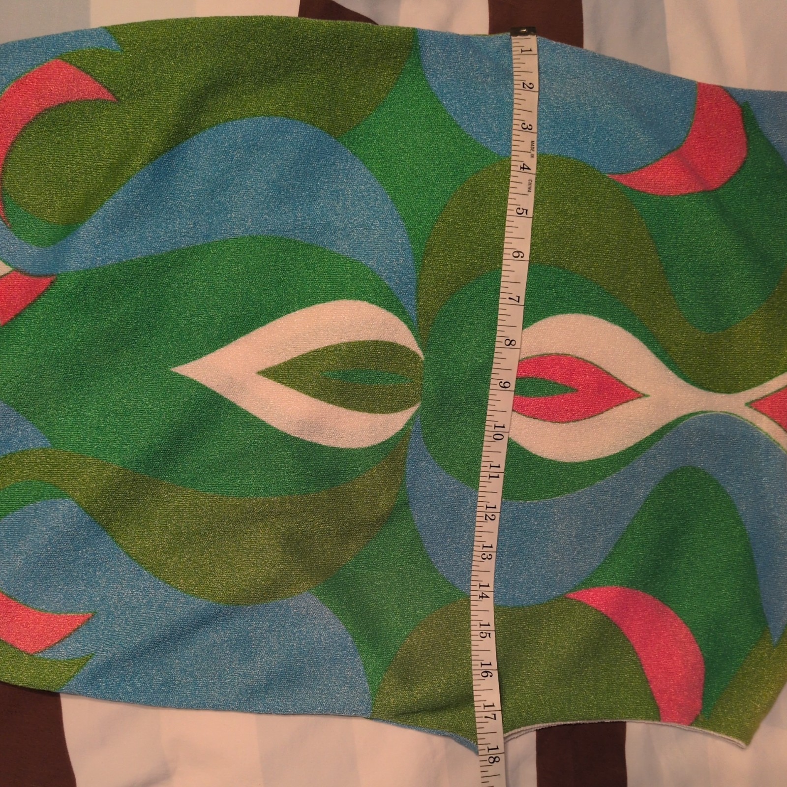 Ladies Sportempo Mod Sleeveless Psychedelic Print Shirt Size M USA Union Made
