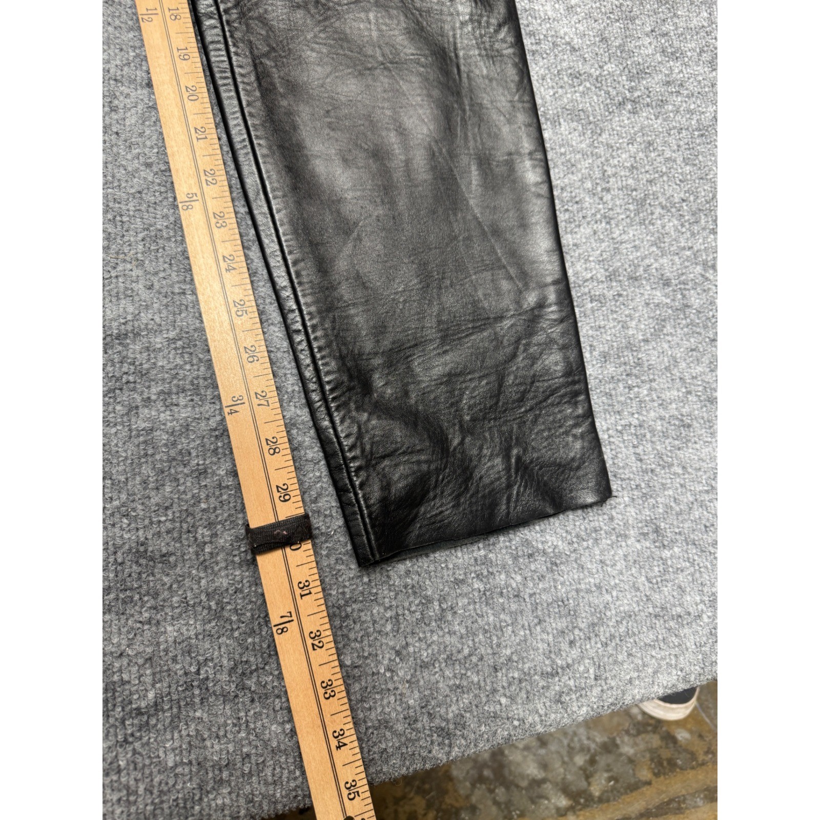 B. Miñones Castro Leather Pants Women 26 Black Vintage Spain Sheepskin