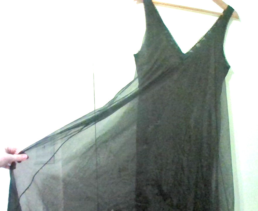 RARE VTG L BLACK GLAMOROUS SEXY VANITY FAIR NIGHTIE SHEER CHIFFON LACE GORGEOUS