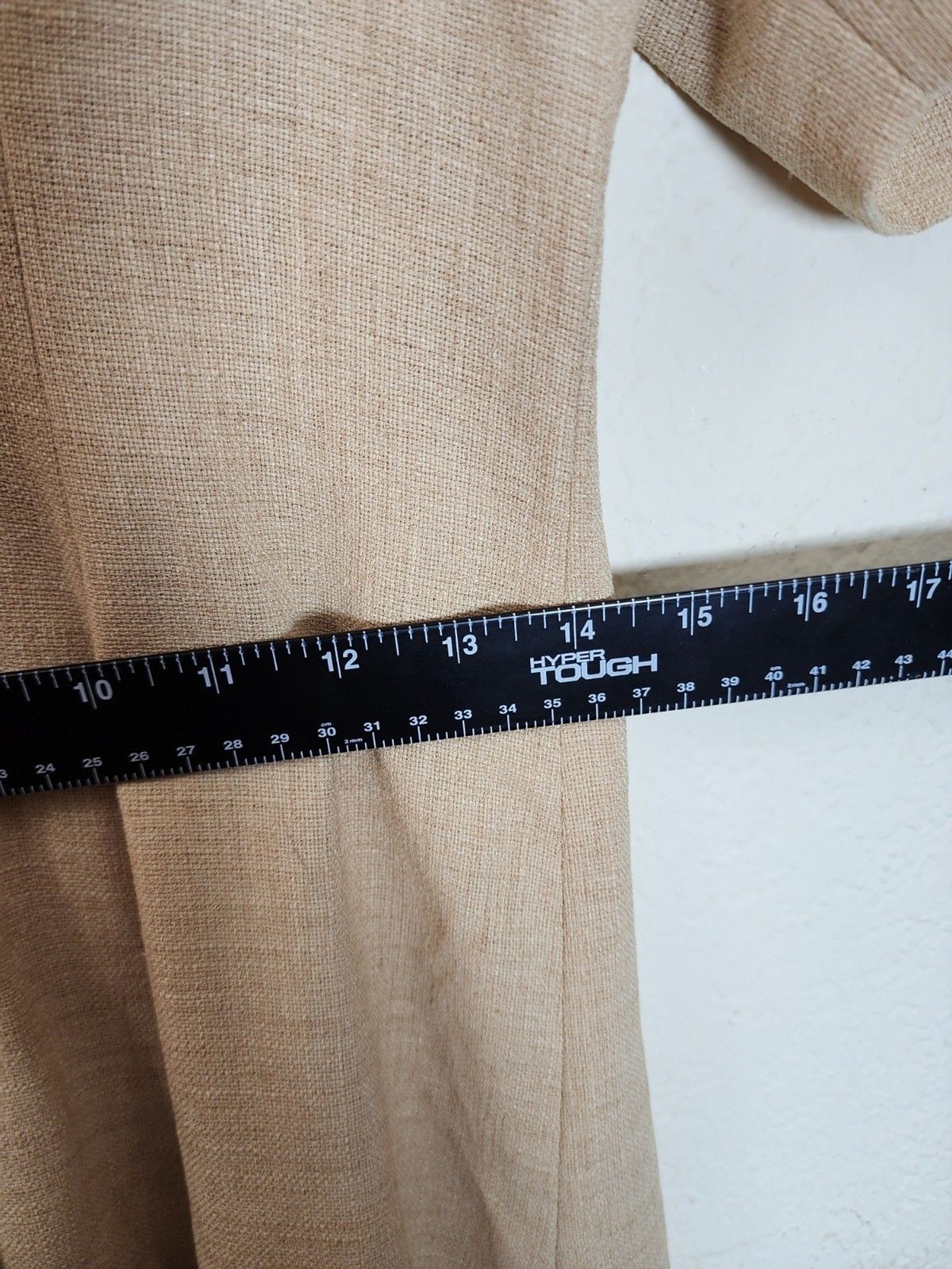 Vintage 90s Japanese Minimalist Midi Dress Beige Small Button Front Drian Grey
