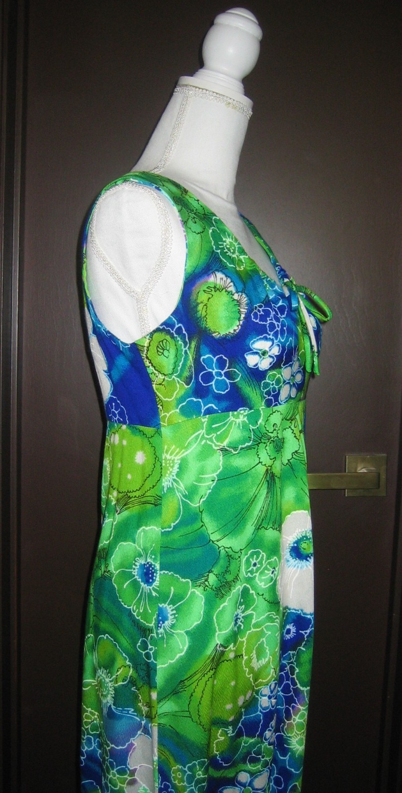 Vintage 1960s Penneys Hawaii Maxi Dress Hawaiian Print Size Small Excellent Cond