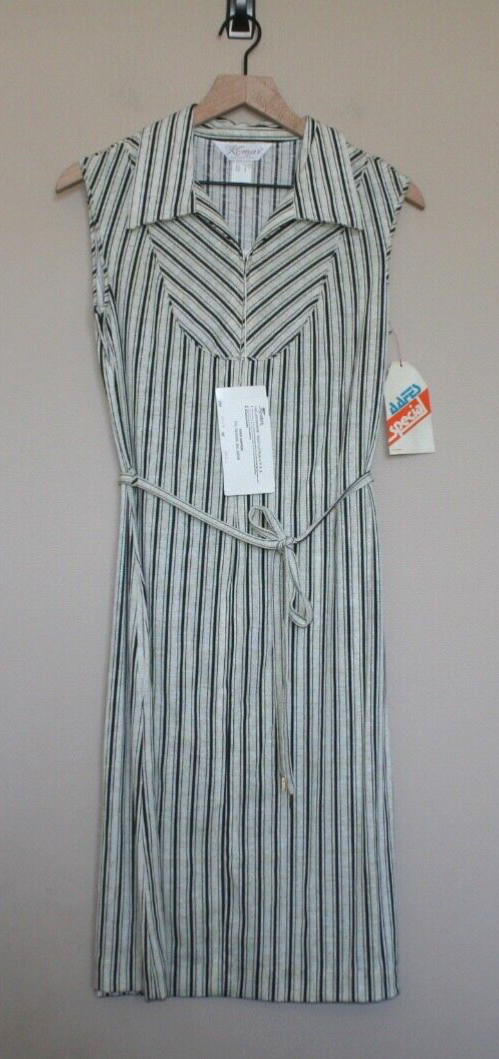 Vintage Dress Knit 1960s 1970s Stripe Womens Size Small 4 6 Leisurely NOS Komar