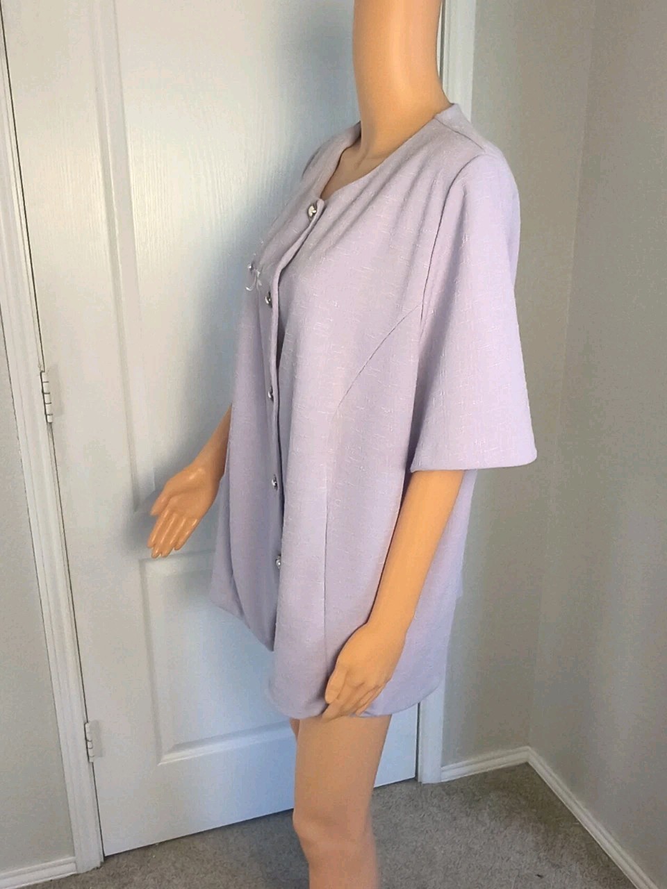 Vintage Lavender Embroidery Top Cottagecore Fairycore Grandmacore Size 22WP -P32